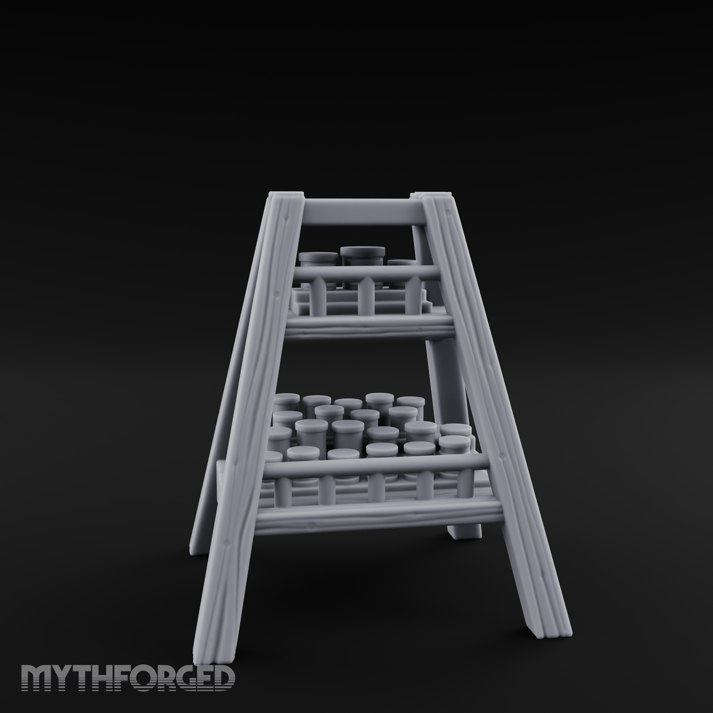 Merchant-Stacked Market Display Ladder Miniature for Dungeons and Dragons, Pathfinder or other TTRPGs