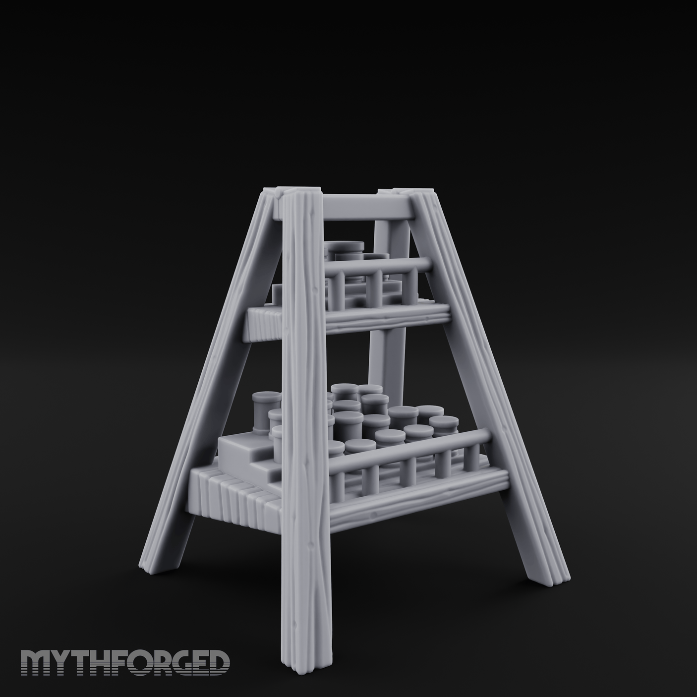 Merchant-Stacked Market Display Ladder Miniature for Dungeons and Dragons, Pathfinder or other TTRPGs