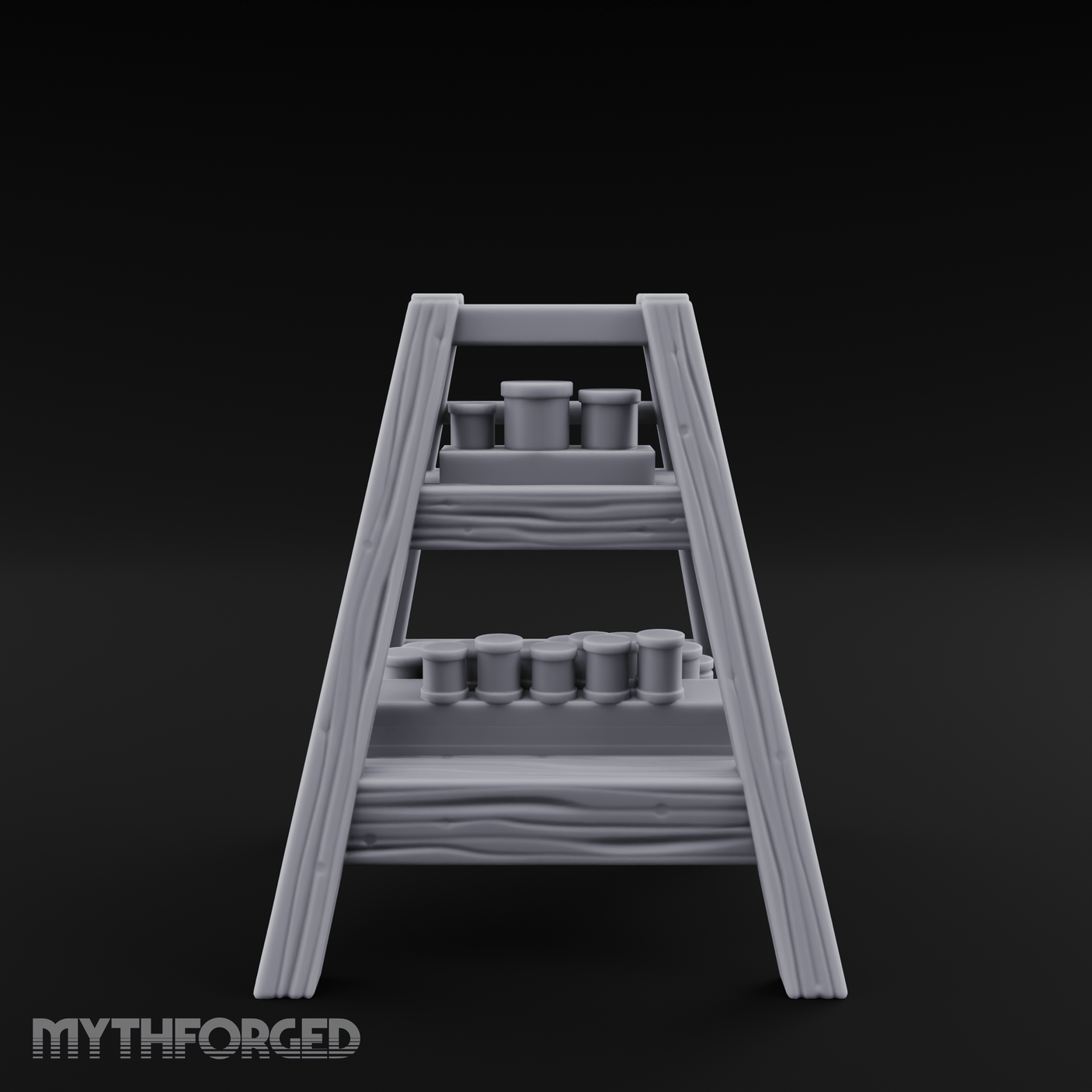 Merchant-Stacked Market Display Ladder Miniature for Dungeons and Dragons, Pathfinder or other TTRPGs