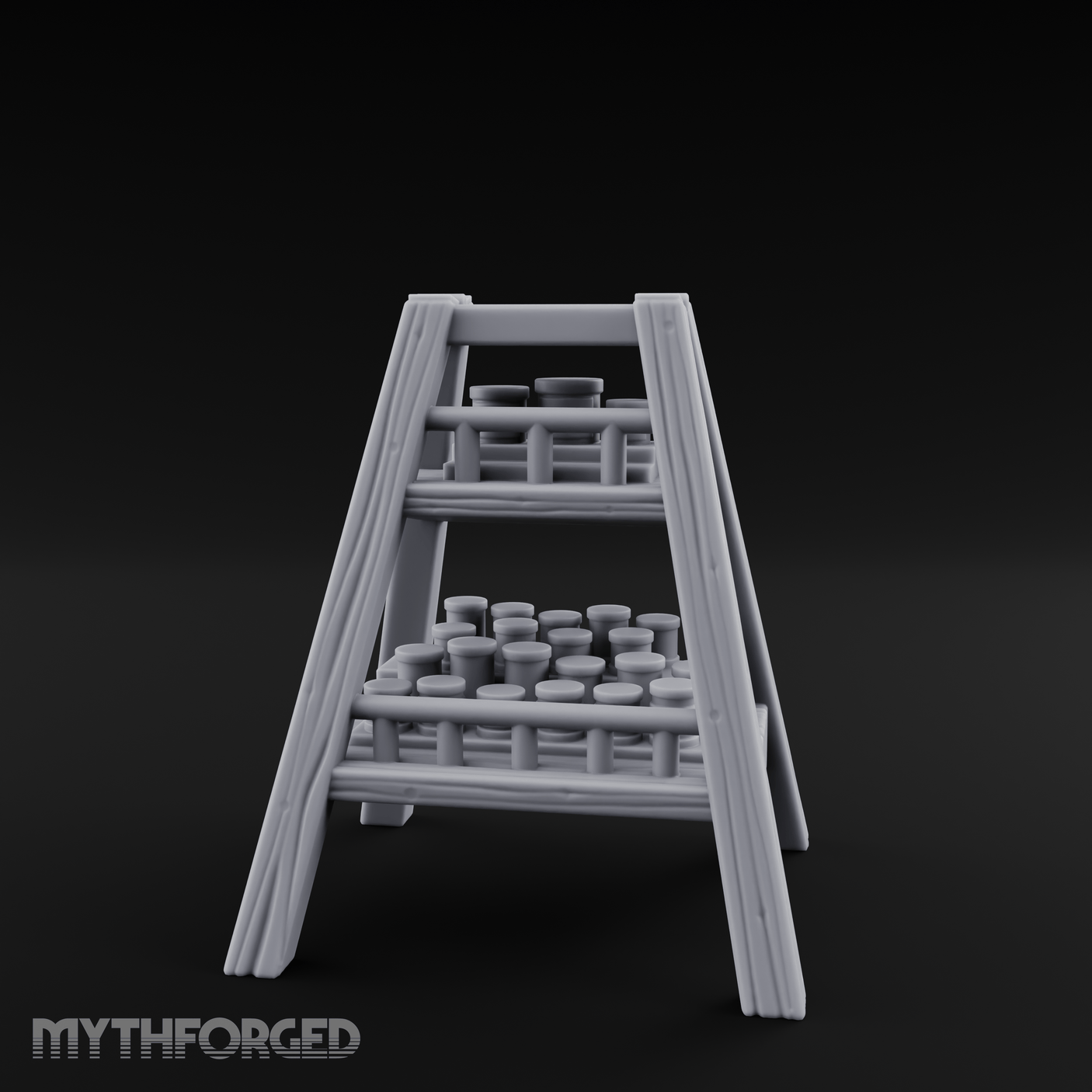 Merchant-Stacked Market Display Ladder Miniature for Dungeons and Dragons, Pathfinder or other TTRPGs
