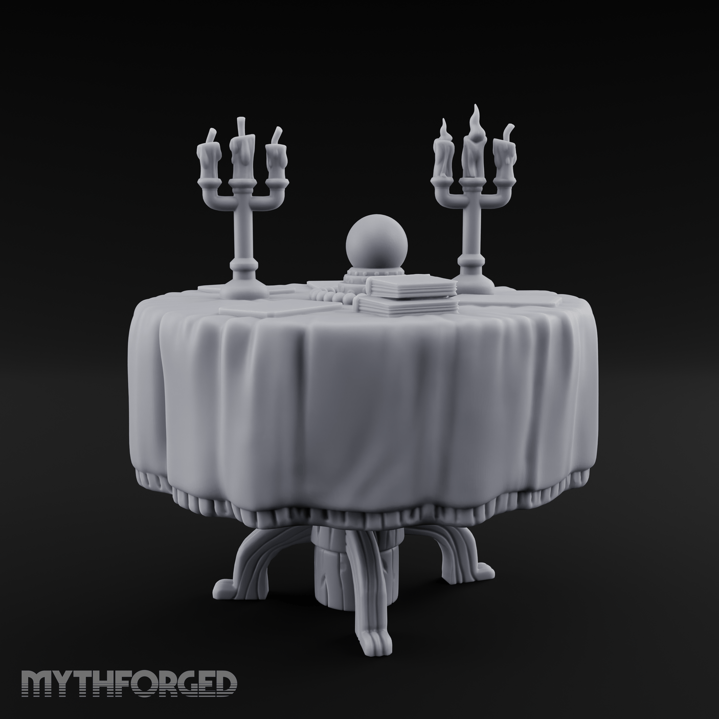 Candlelit Fortune Teller's Table Miniature for Dungeons and Dragons, Pathfinder or other TTRPGs