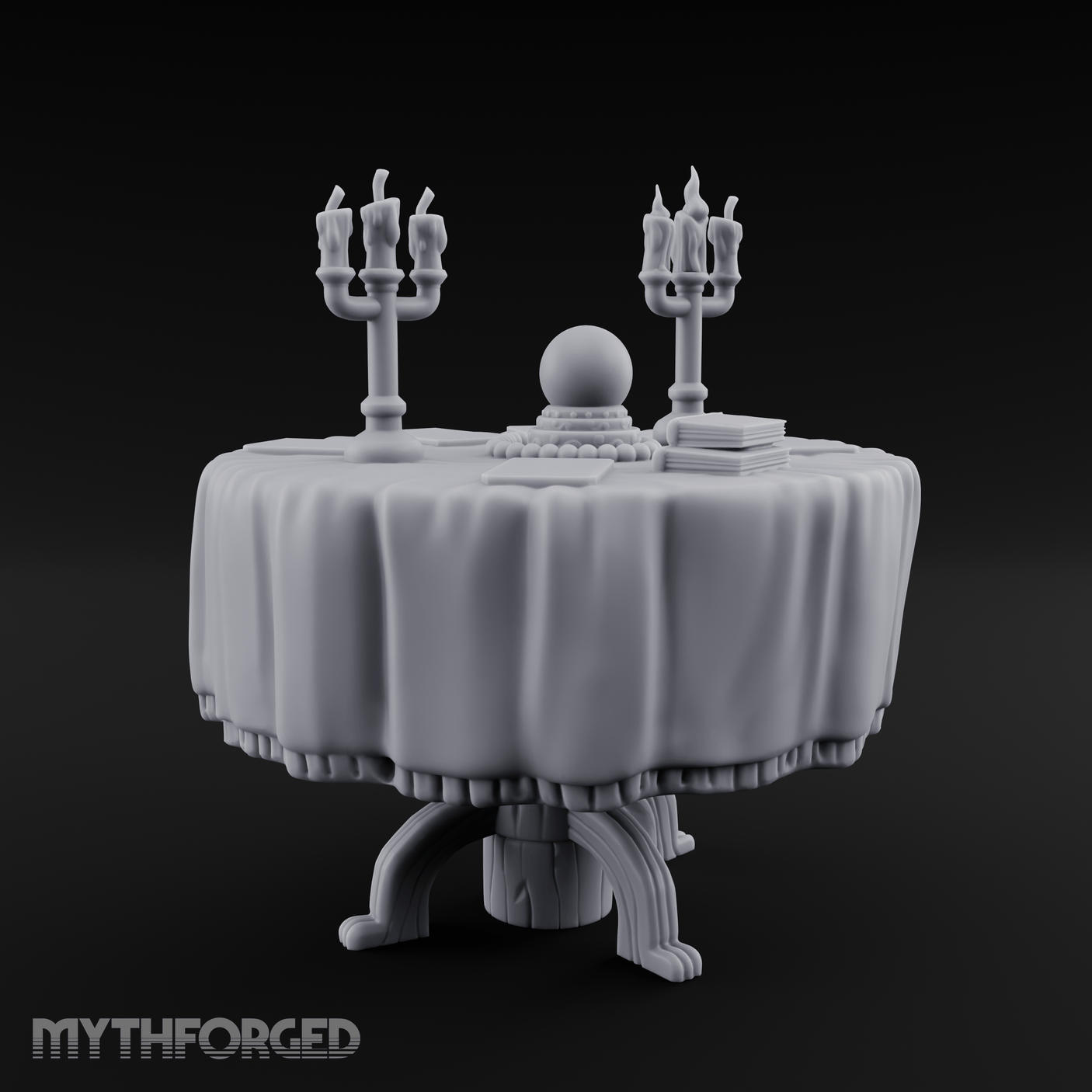 Candlelit Fortune Teller's Table Miniature for Dungeons and Dragons, Pathfinder or other TTRPGs