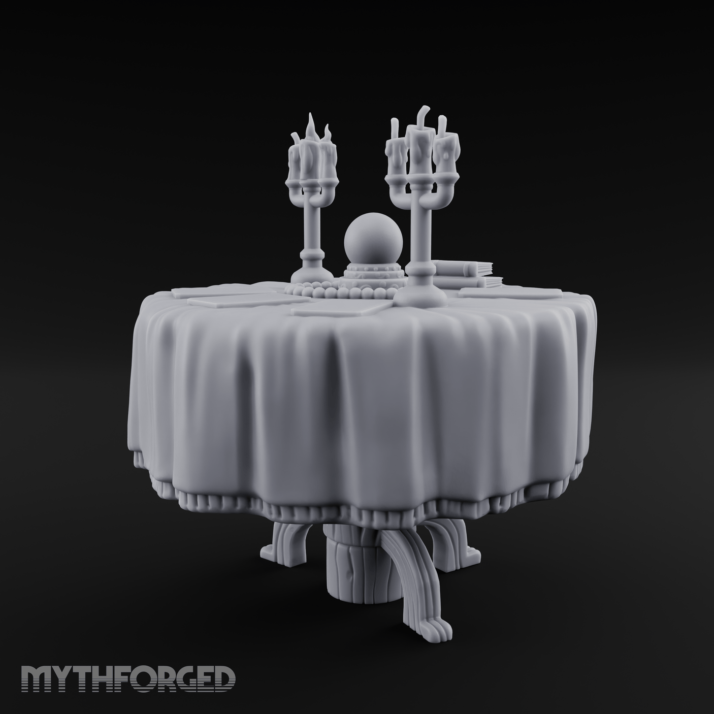 Candlelit Fortune Teller's Table Miniature for Dungeons and Dragons, Pathfinder or other TTRPGs