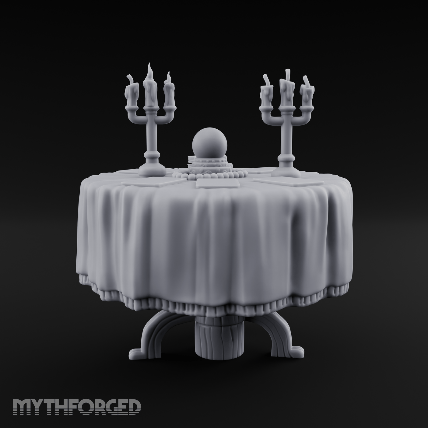 Candlelit Fortune Teller's Table Miniature for Dungeons and Dragons, Pathfinder or other TTRPGs