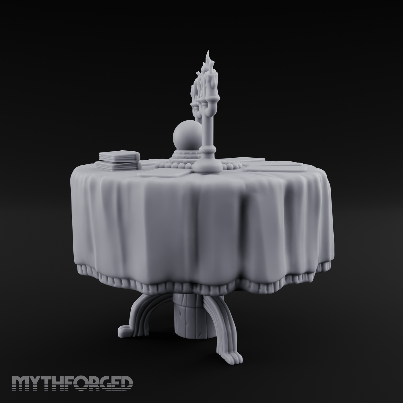 Candlelit Fortune Teller's Table Miniature for Dungeons and Dragons, Pathfinder or other TTRPGs