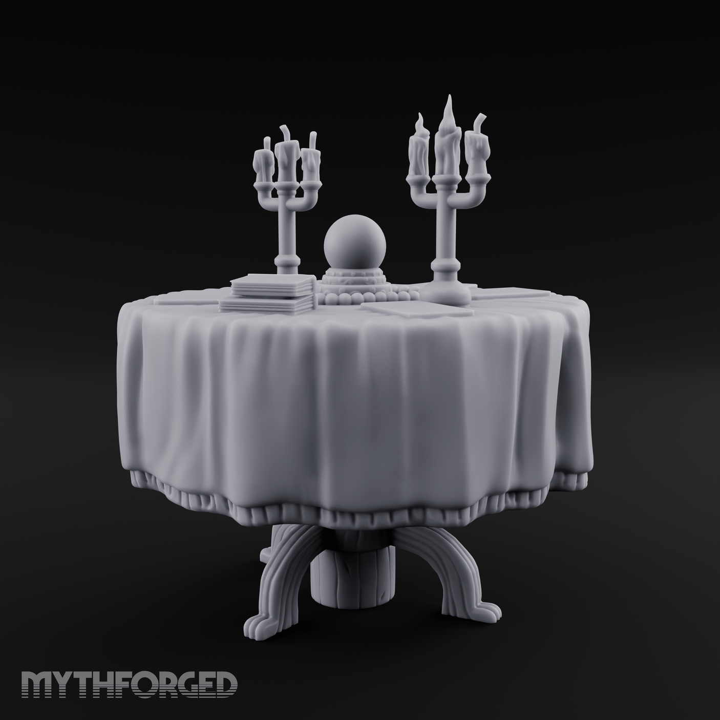 Candlelit Fortune Teller's Table Miniature for Dungeons and Dragons, Pathfinder or other TTRPGs