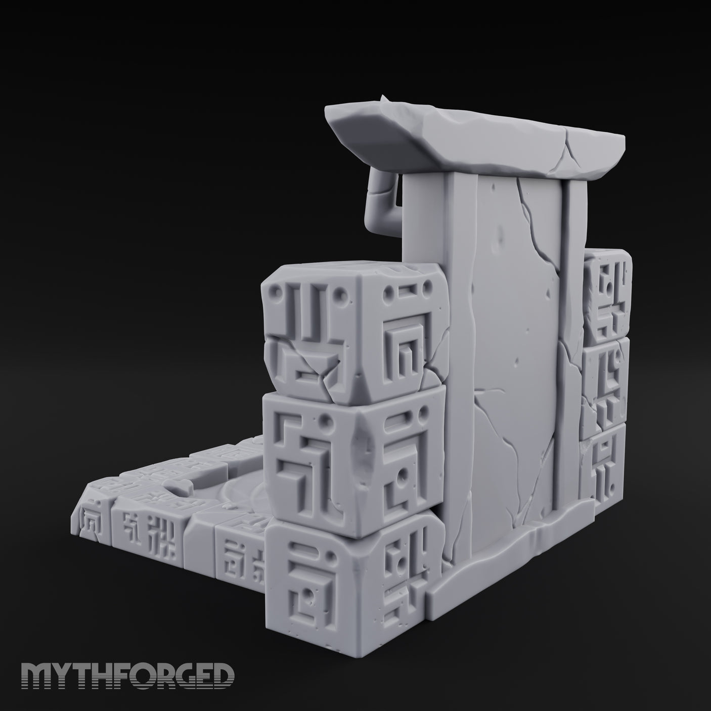 Demon-Mouthed Jungle Temple Fountain Miniature for Dungeons and Dragons, Pathfinder or other TTRPGs