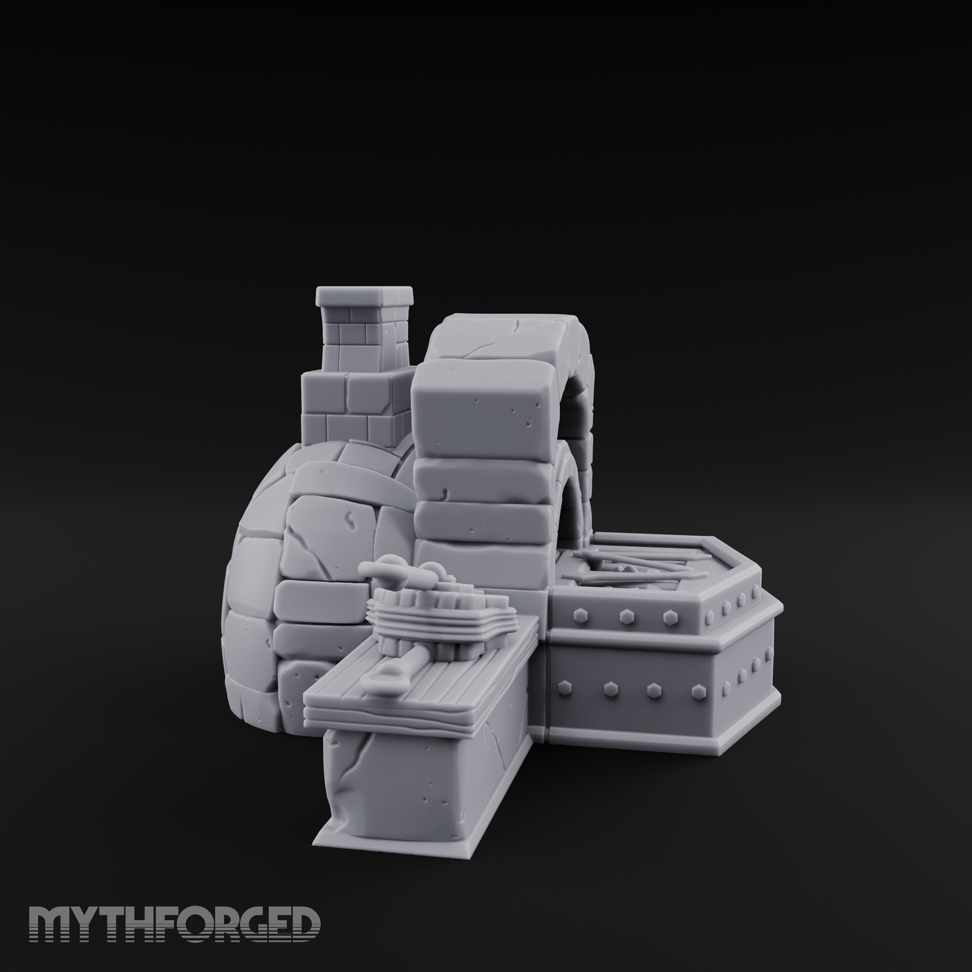 Ember-Glowing Blacksmith Furnace Miniature for Dungeons and Dragons, Pathfinder or other TTRPGs