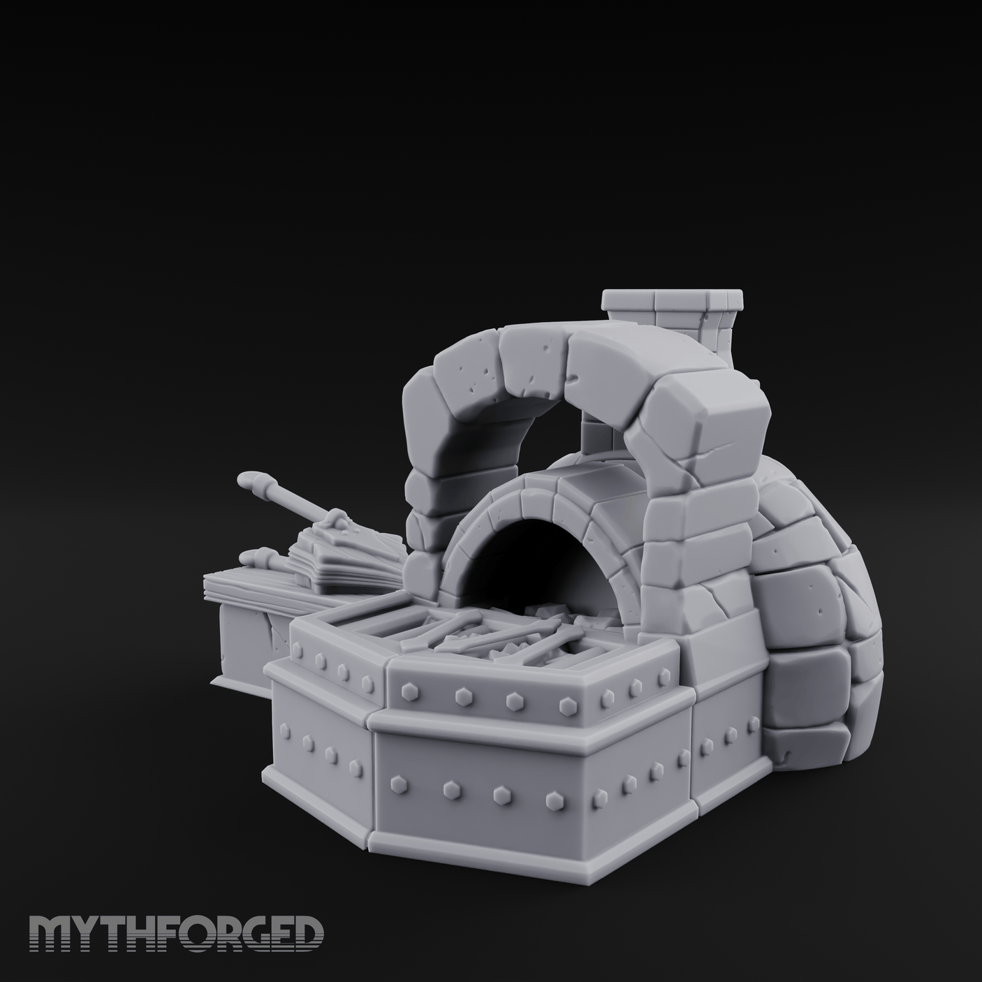 Ember-Glowing Blacksmith Furnace Miniature for Dungeons and Dragons, Pathfinder or other TTRPGs