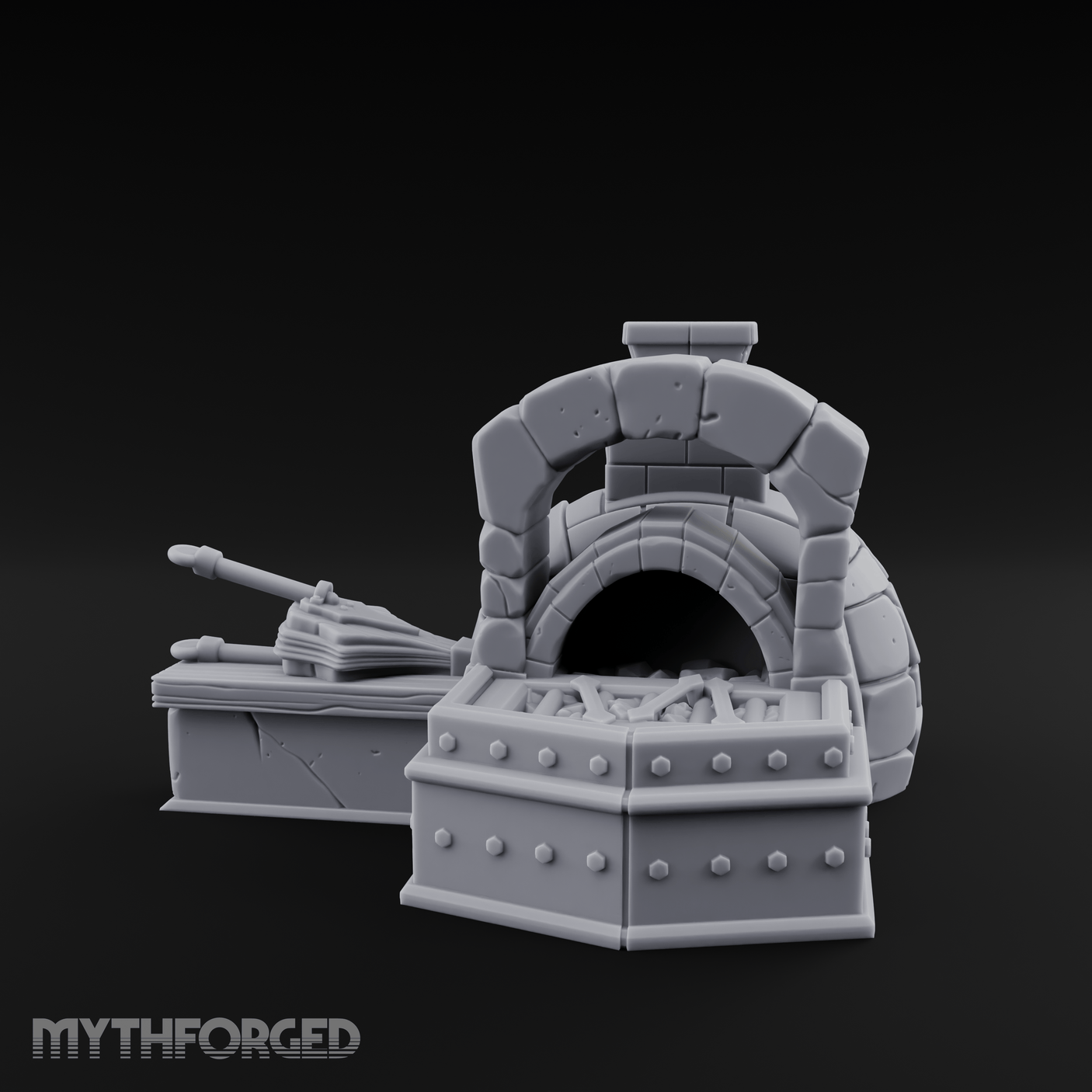 Ember-Glowing Blacksmith Furnace Miniature for Dungeons and Dragons, Pathfinder or other TTRPGs