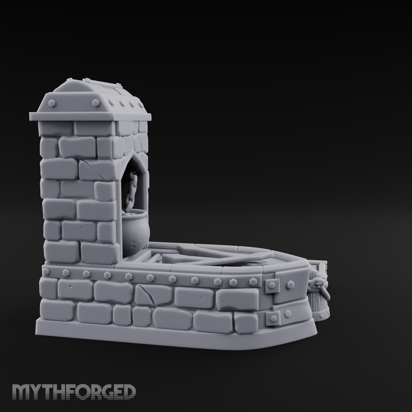 Cauldron-Topped Furnace Miniature for Dungeons and Dragons, Pathfinder or other TTRPGs