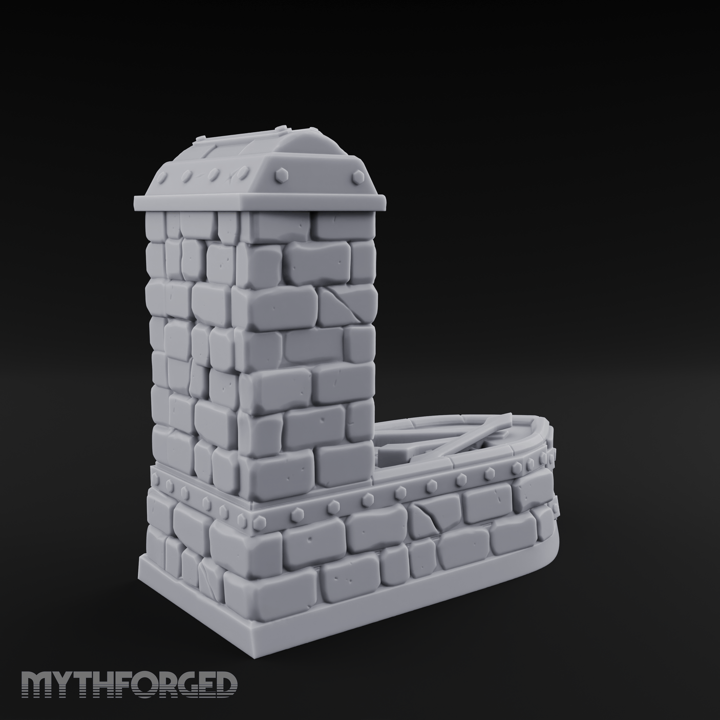 Cauldron-Topped Furnace Miniature for Dungeons and Dragons, Pathfinder or other TTRPGs