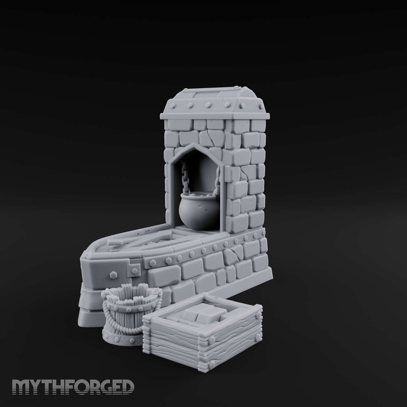 Cauldron-Topped Furnace Miniature for Dungeons and Dragons, Pathfinder or other TTRPGs