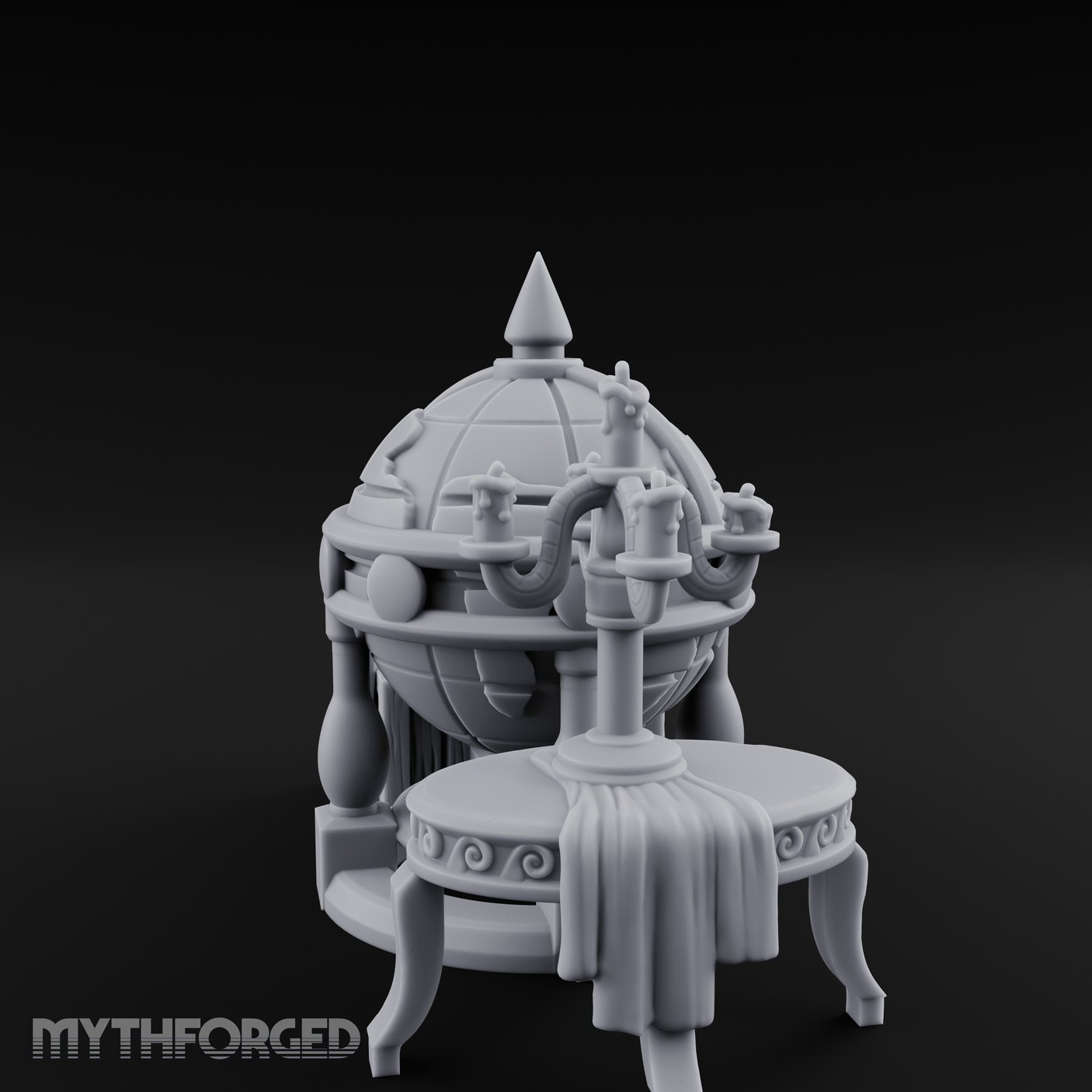 Spire-Topped Globe Miniature for Dungeons and Dragons, Pathfinder or other TTRPGs
