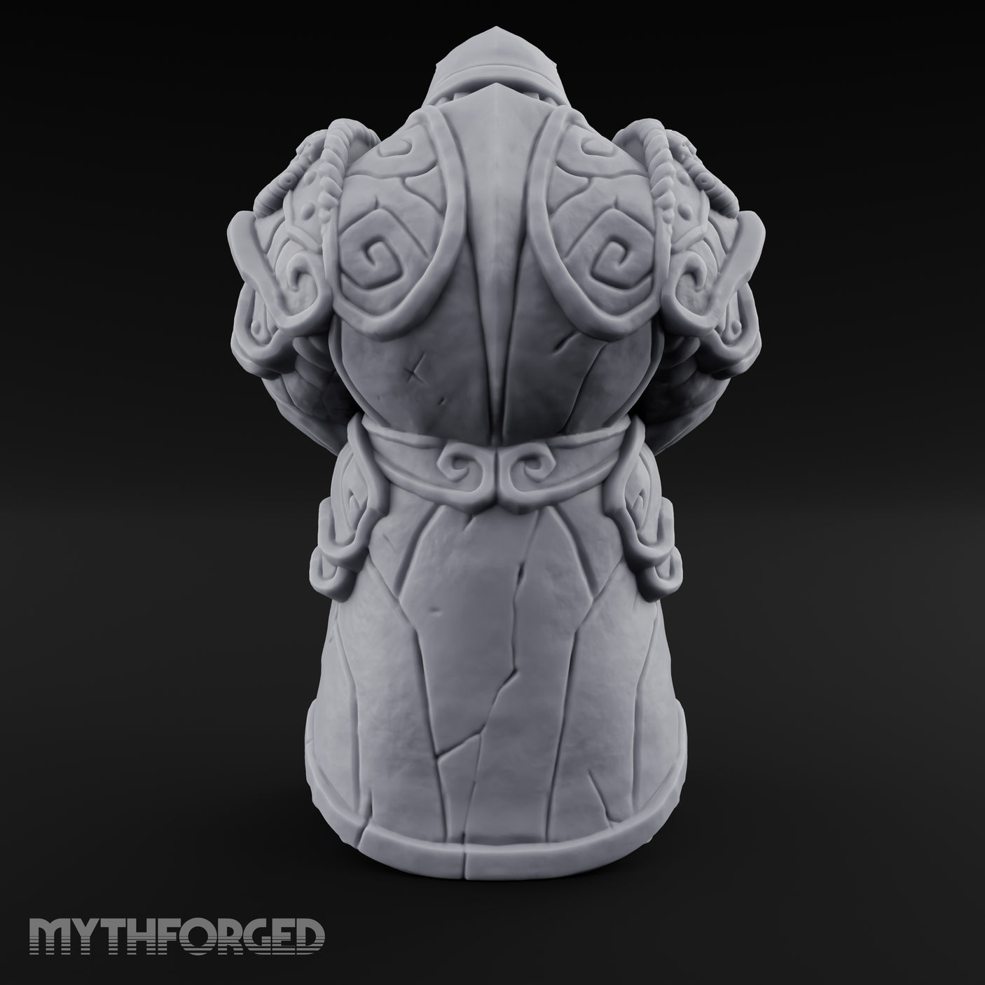 Rune-Etched Warhammer-Wielding Dwarf King Monument Miniature for Dungeons and Dragons, Pathfinder or other TTRPGs
