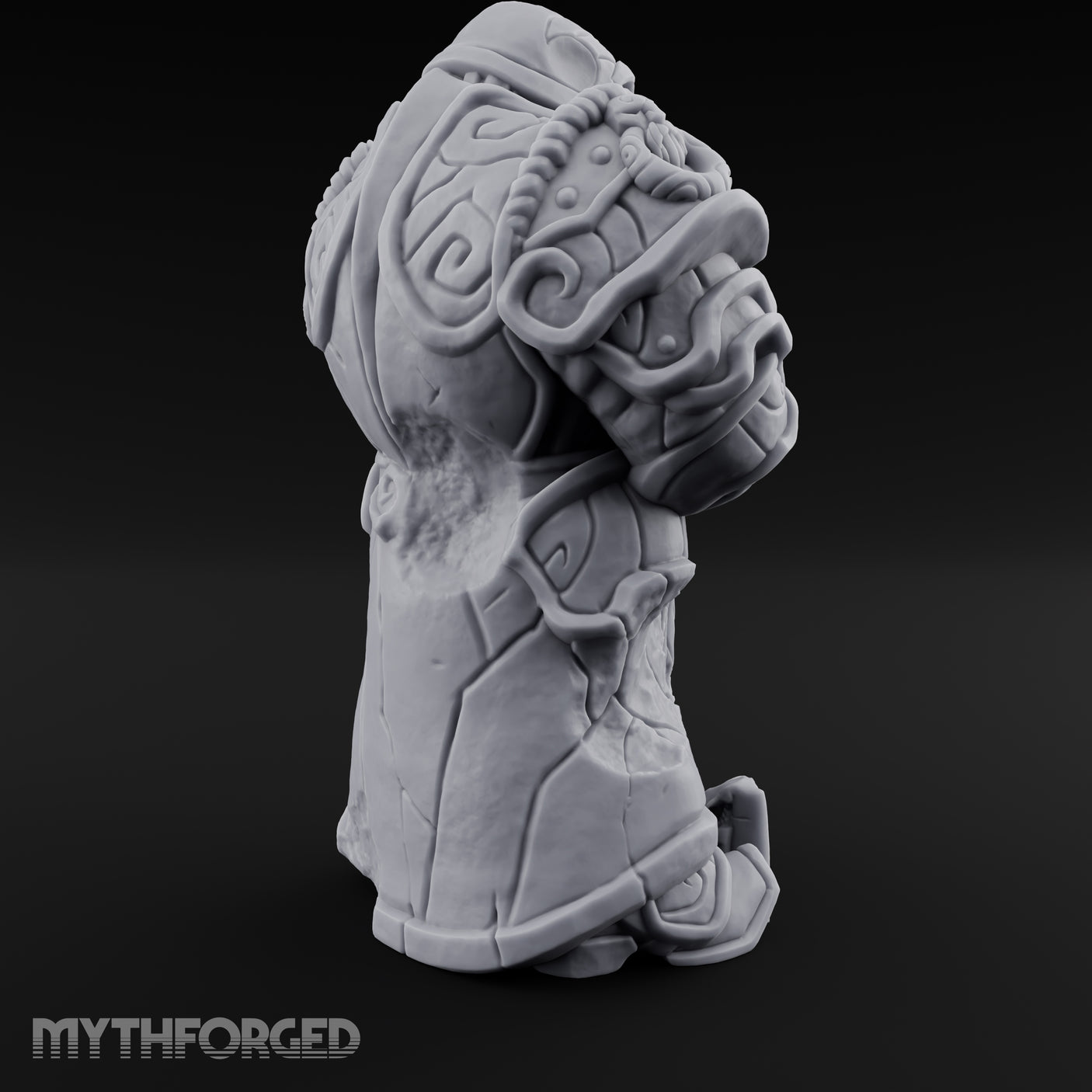 Sword-Planted Knotwork-Carved Dwarf Ancestor Monolith Miniature for Dungeons and Dragons, Pathfinder or other TTRPGs
