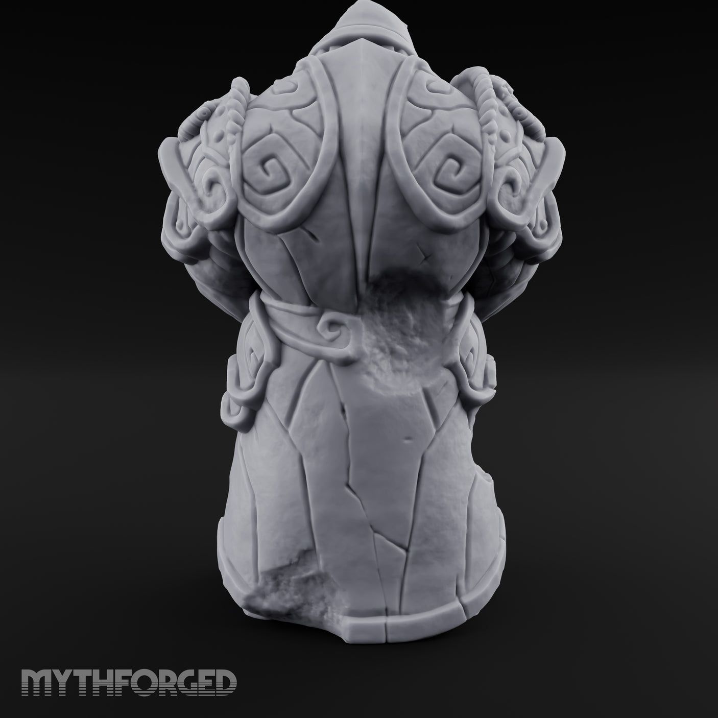 Sword-Planted Knotwork-Carved Dwarf Ancestor Monolith Miniature for Dungeons and Dragons, Pathfinder or other TTRPGs