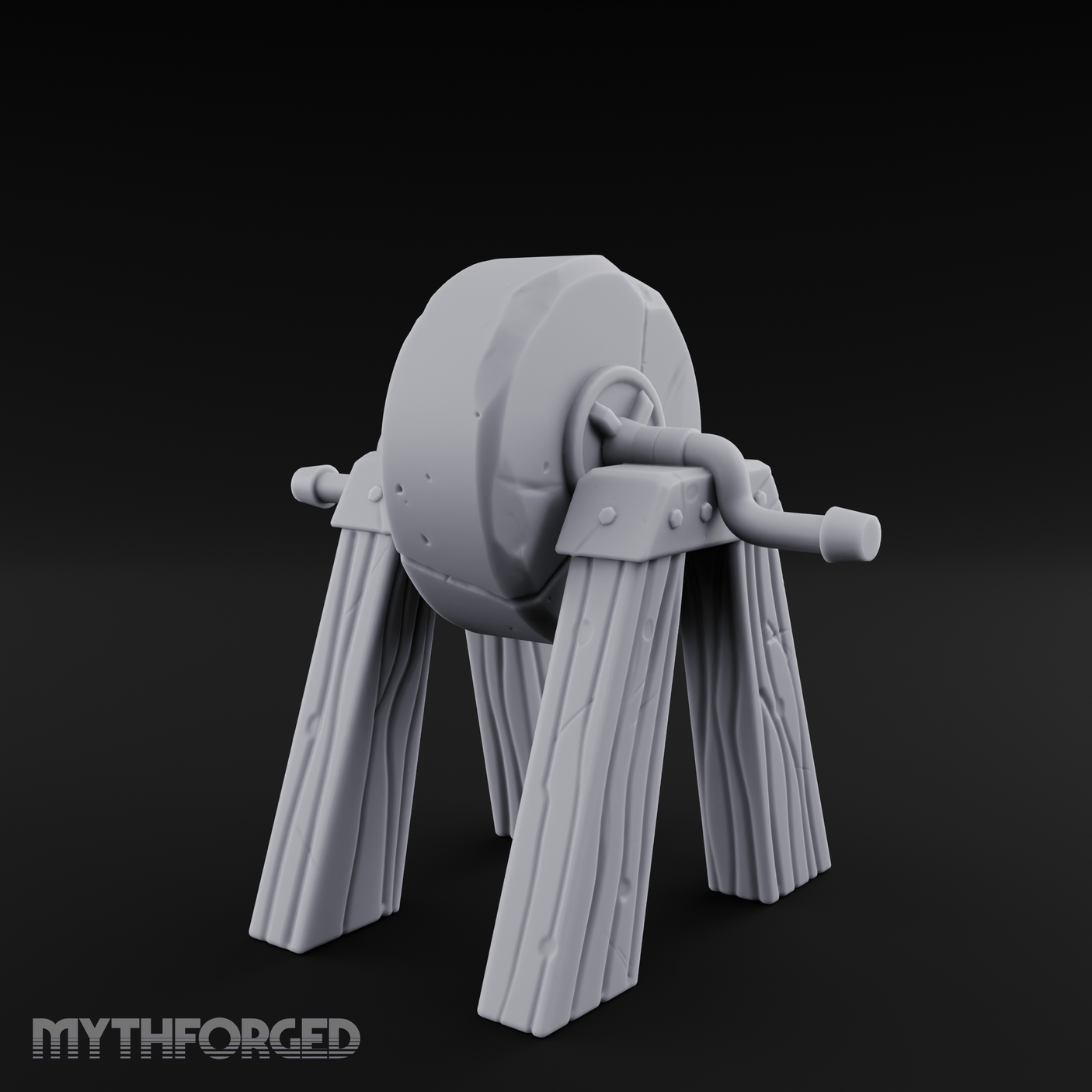 Stone-Wheeled Grinding Mill Wheel Miniature for Dungeons and Dragons, Pathfinder or other TTRPGs
