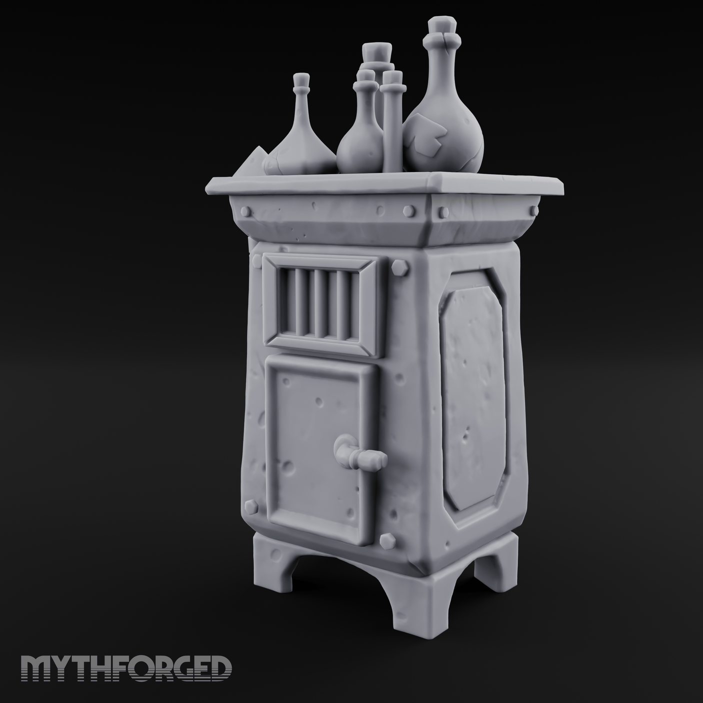 Potion-Laden Alchemist's Furnace Miniature for Dungeons and Dragons, Pathfinder or other TTRPGs