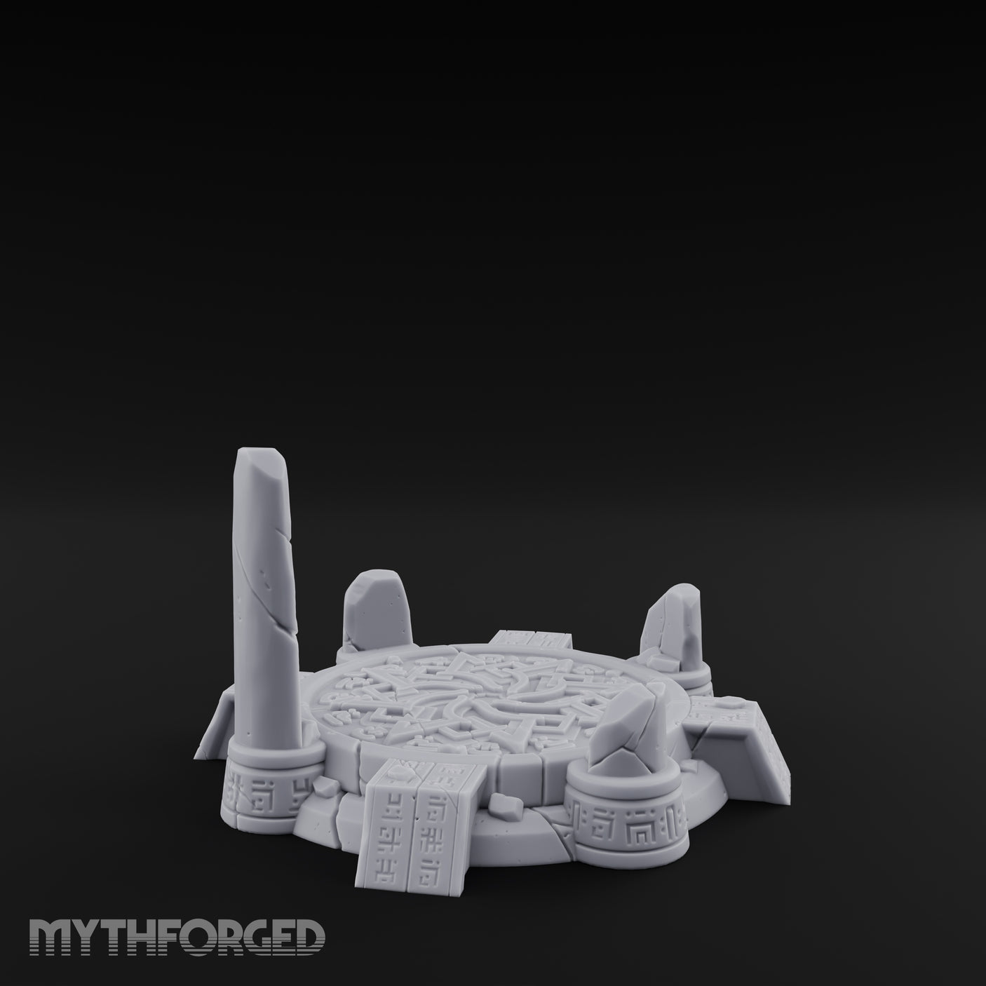 Rune-Etched Summoning Circle Miniature for Dungeons and Dragons, Pathfinder or other TTRPGs