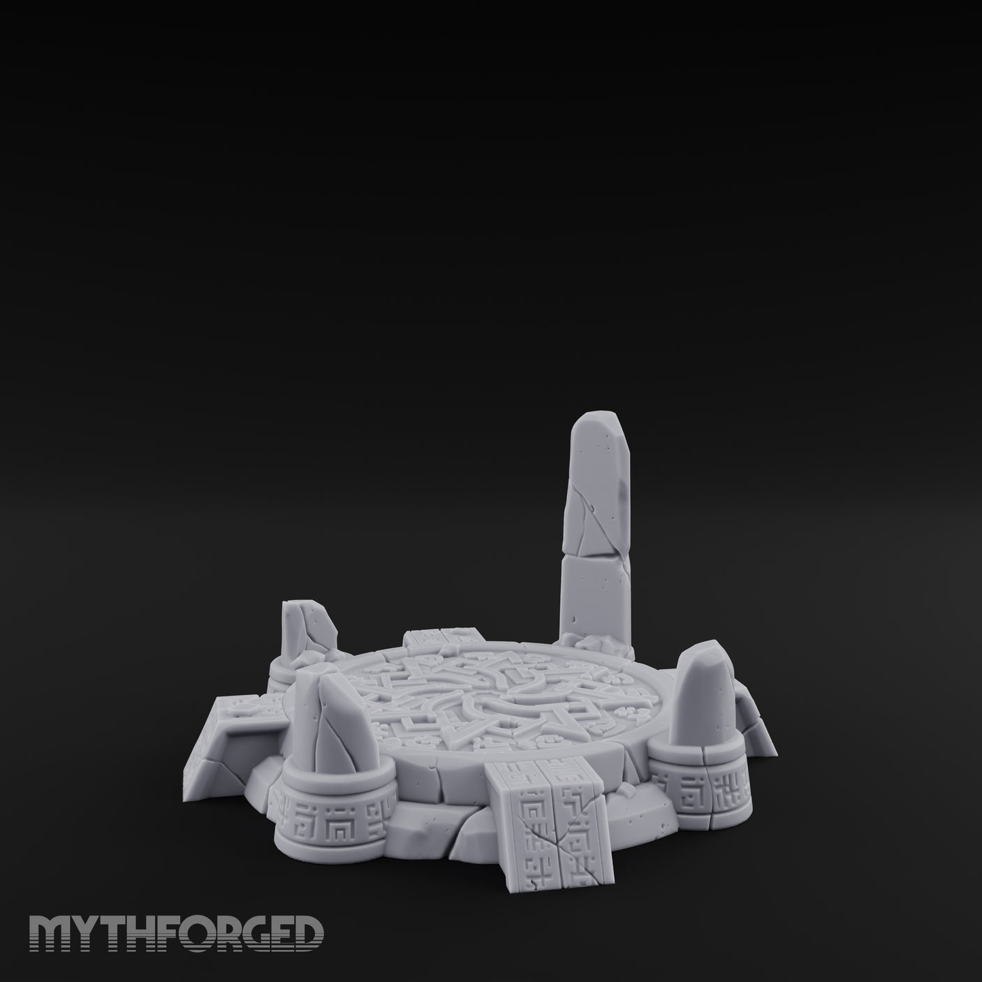 Rune-Etched Summoning Circle Miniature for Dungeons and Dragons, Pathfinder or other TTRPGs