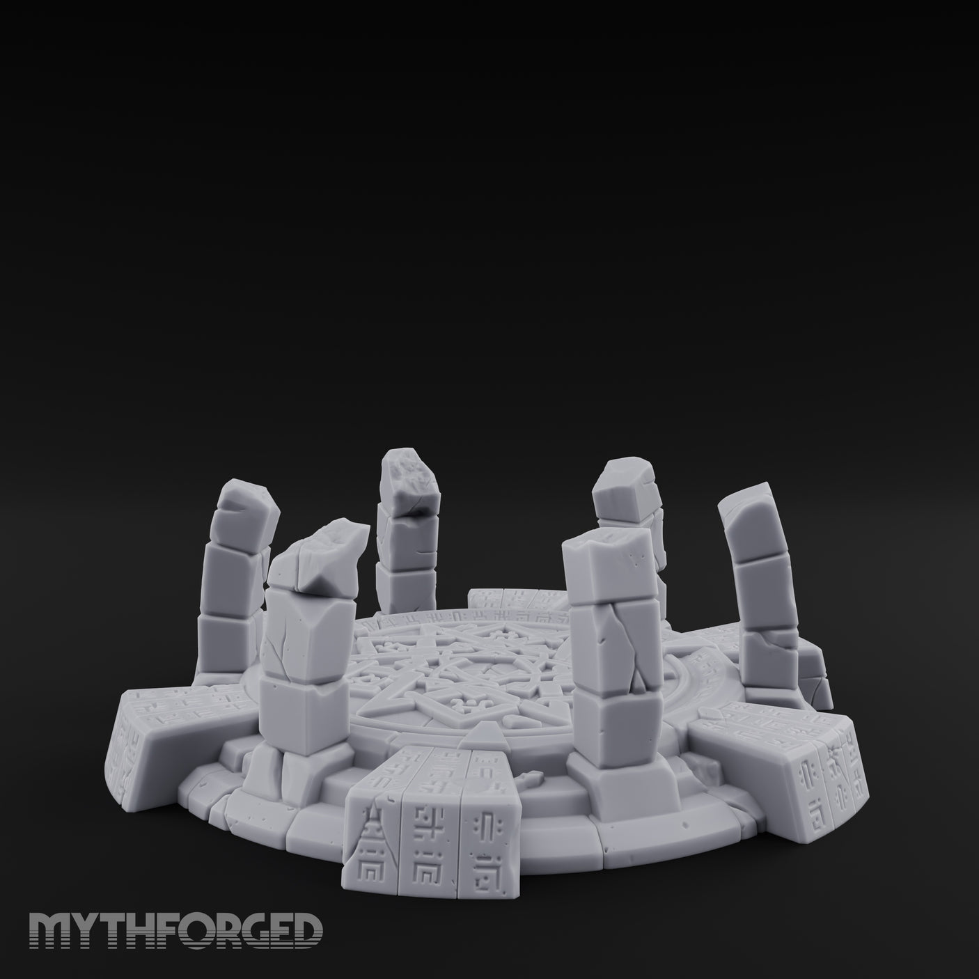 Rune-Etched, Broken Summoning Circle Miniature for Dungeons and Dragons, Pathfinder or other TTRPGs