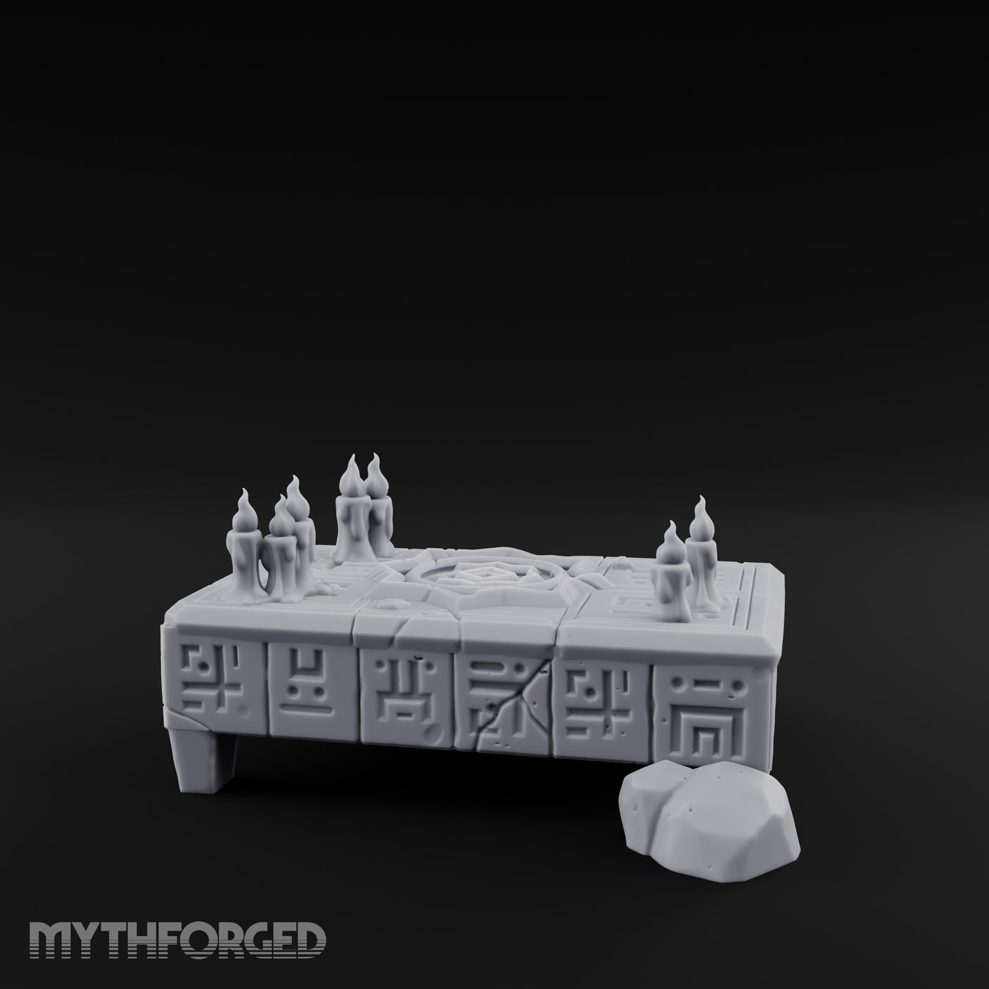 Rune-Carved Ritual Altar Miniature for Dungeons and Dragons, Pathfinder or other TTRPGs