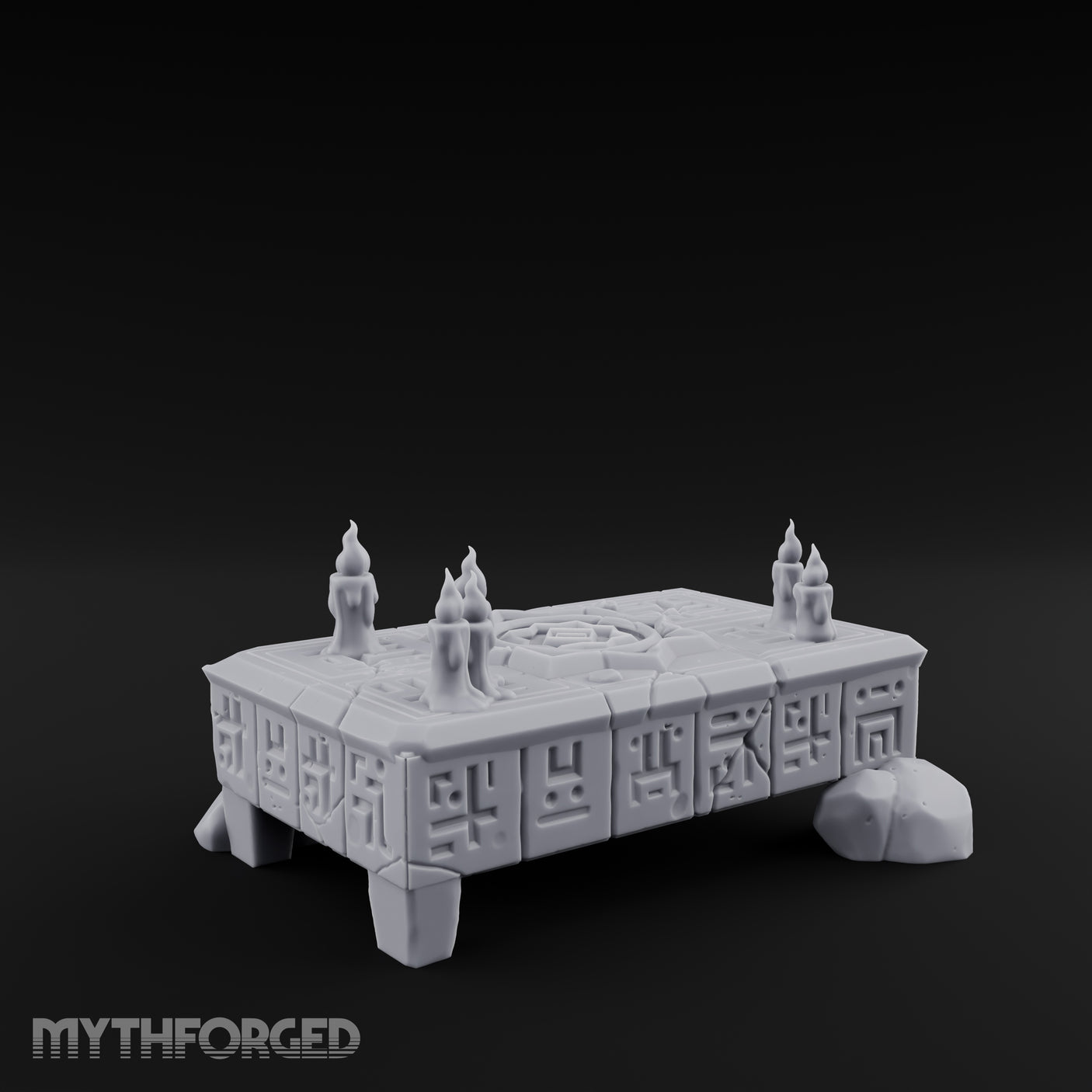 Rune-Carved Ritual Altar Miniature for Dungeons and Dragons, Pathfinder or other TTRPGs
