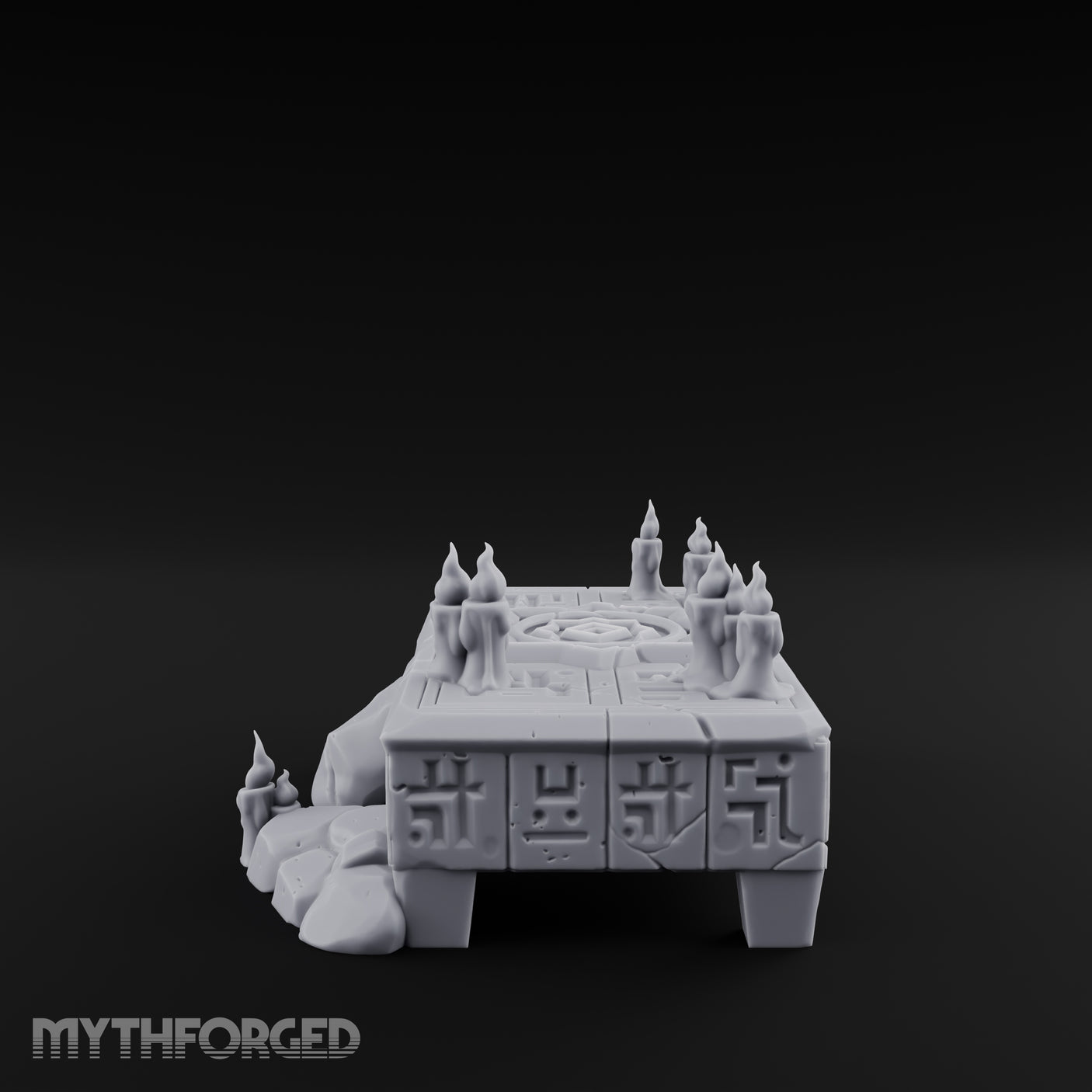 Rune-Carved Ritual Altar Miniature for Dungeons and Dragons, Pathfinder or other TTRPGs