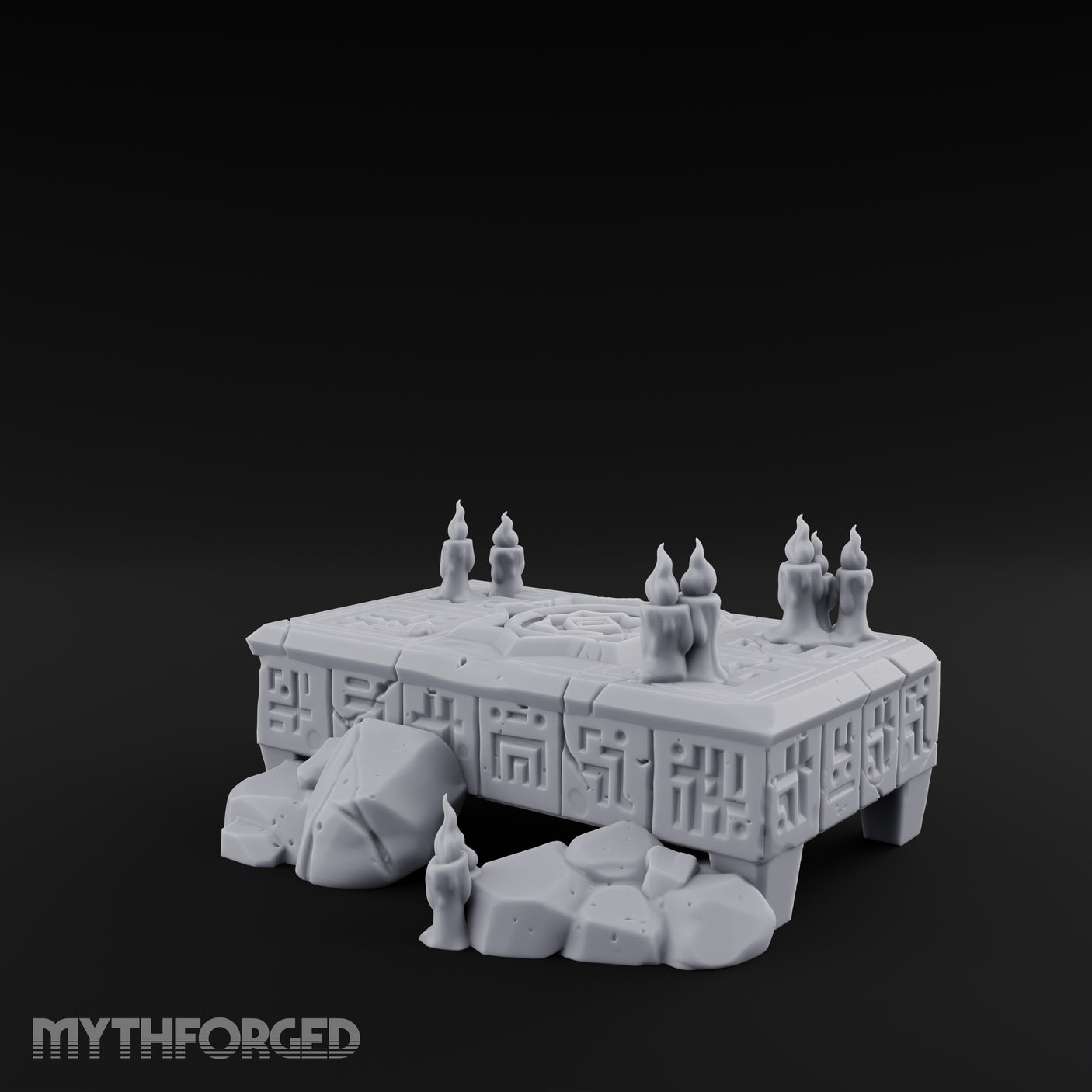Rune-Carved Ritual Altar Miniature for Dungeons and Dragons, Pathfinder or other TTRPGs