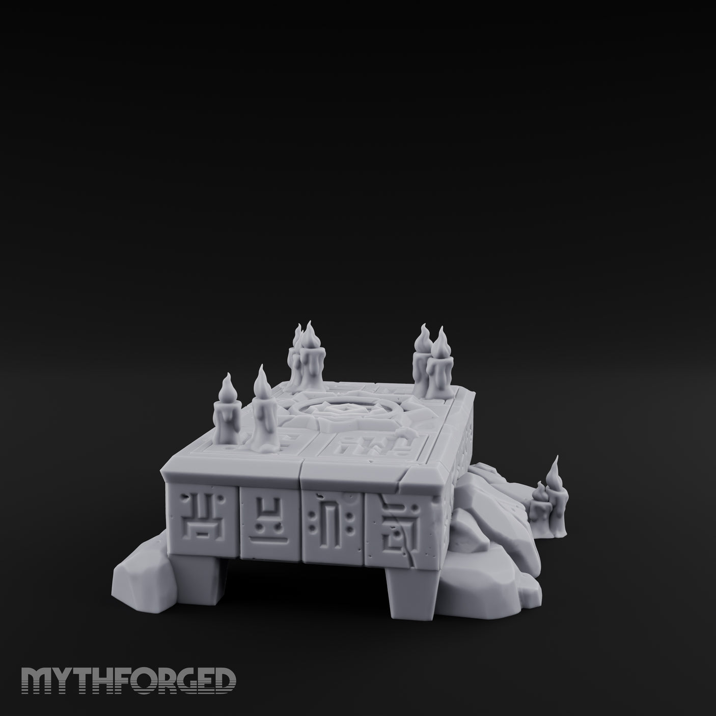 Rune-Carved Ritual Altar Miniature for Dungeons and Dragons, Pathfinder or other TTRPGs
