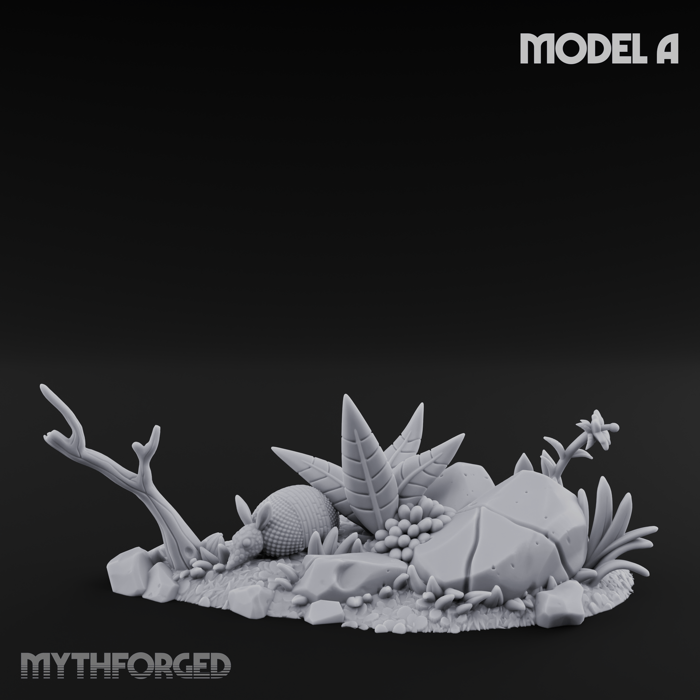 Overgrown Jungle Flora Cluster A Miniature for Dungeons and Dragons, Pathfinder or other TTRPGs
