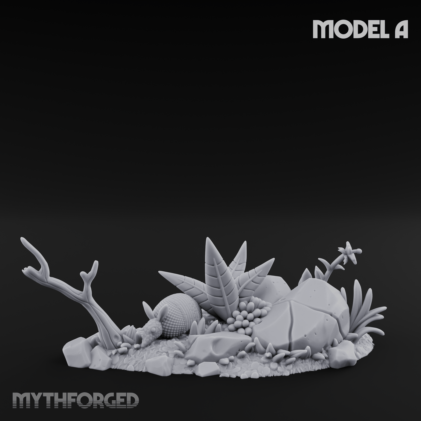 Overgrown Jungle Flora Cluster A Miniature for Dungeons and Dragons, Pathfinder or other TTRPGs