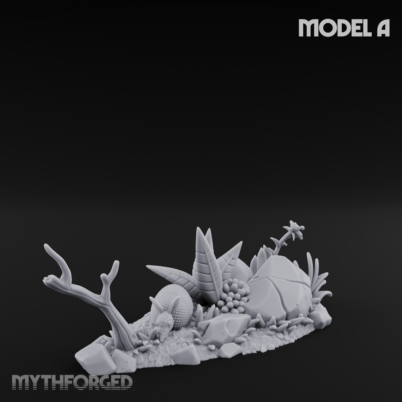 Overgrown Jungle Flora Cluster A Miniature for Dungeons and Dragons, Pathfinder or other TTRPGs