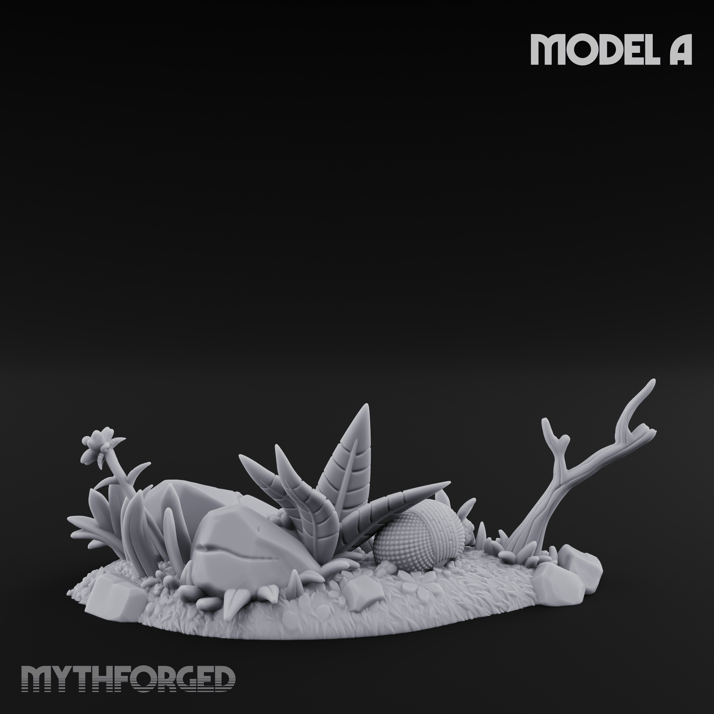 Overgrown Jungle Flora Cluster A Miniature for Dungeons and Dragons, Pathfinder or other TTRPGs