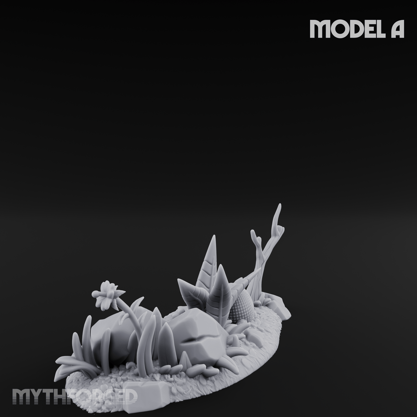 Overgrown Jungle Flora Cluster A Miniature for Dungeons and Dragons, Pathfinder or other TTRPGs