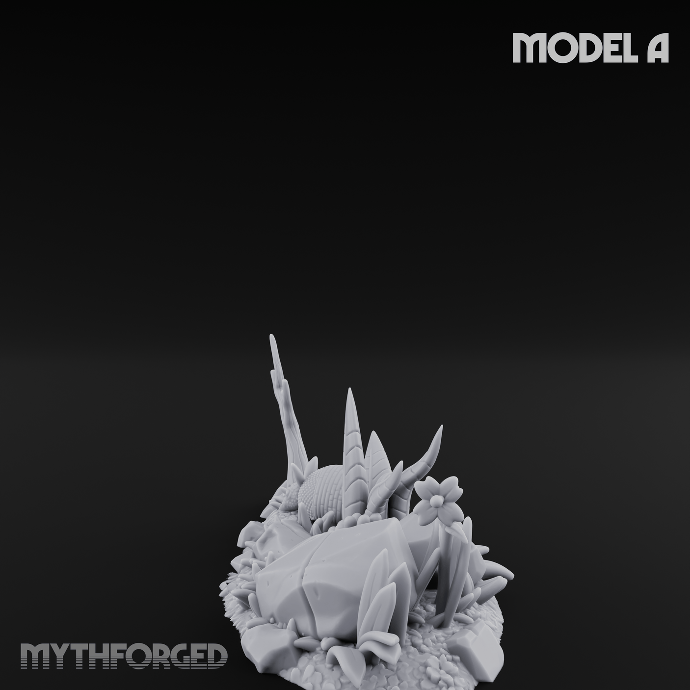 Overgrown Jungle Flora Cluster A Miniature for Dungeons and Dragons, Pathfinder or other TTRPGs