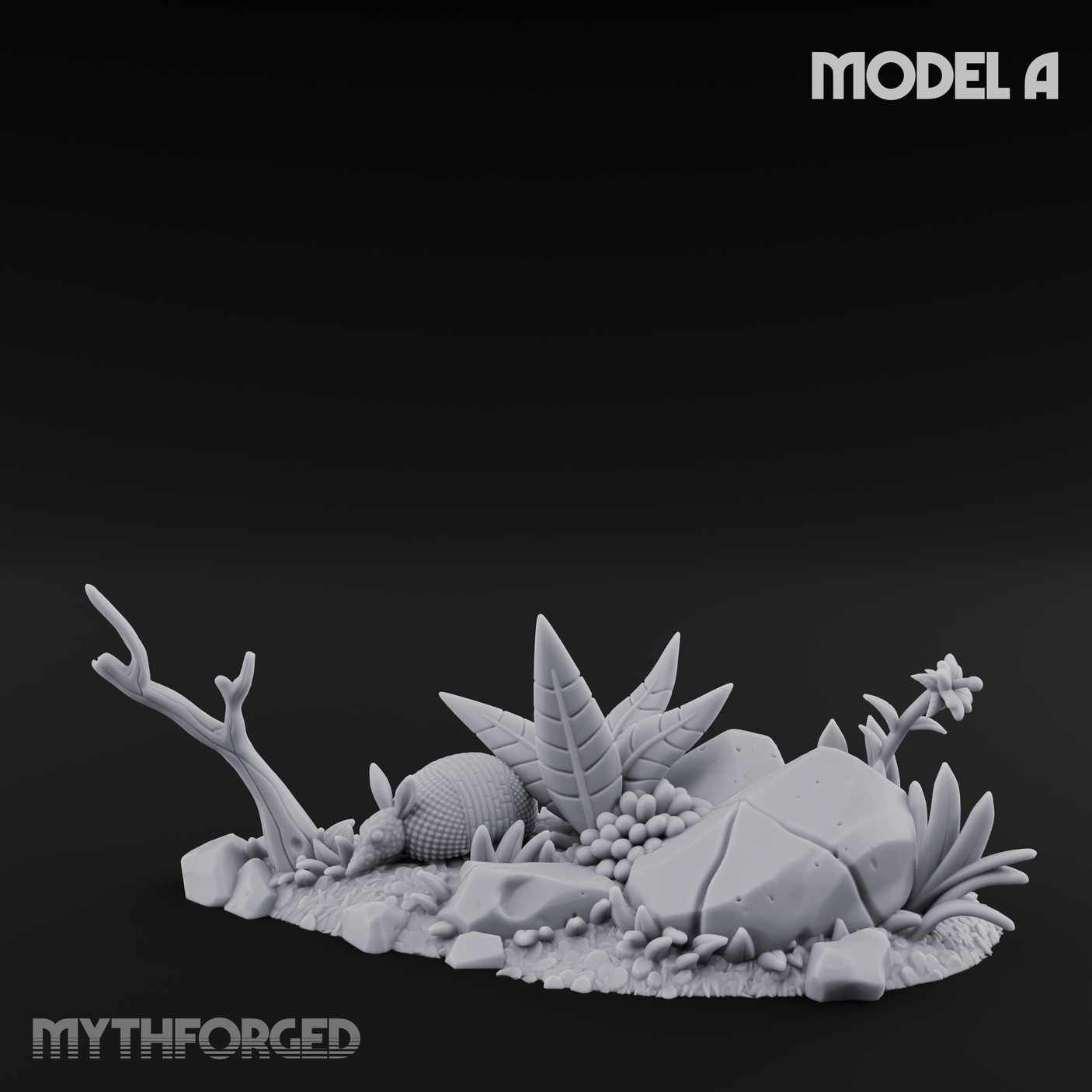 Overgrown Jungle Flora Cluster A Miniature for Dungeons and Dragons, Pathfinder or other TTRPGs