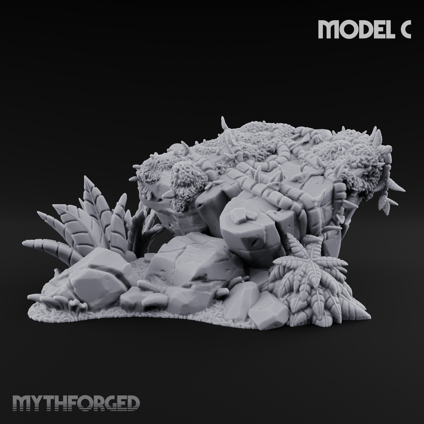 Overgrown Jungle Flora Cluster C Miniature for Dungeons and Dragons, Pathfinder or other TTRPGs