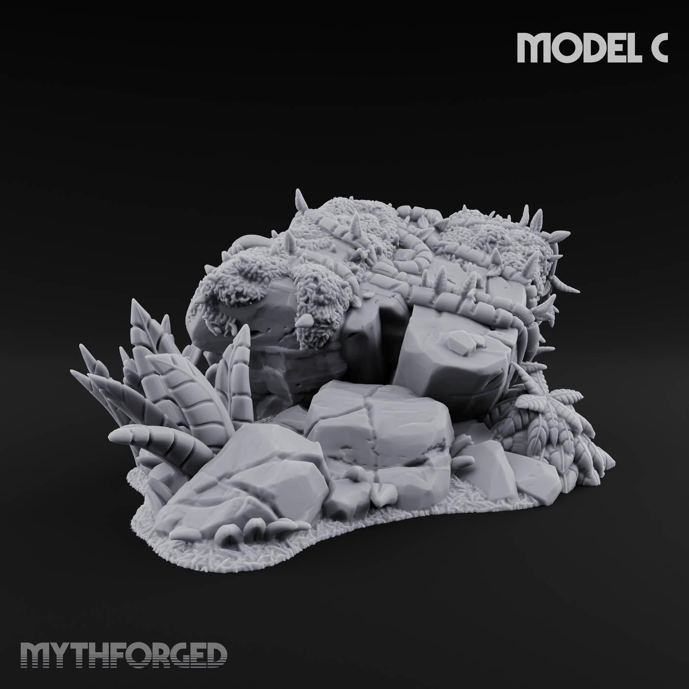 Overgrown Jungle Flora Cluster C Miniature for Dungeons and Dragons, Pathfinder or other TTRPGs