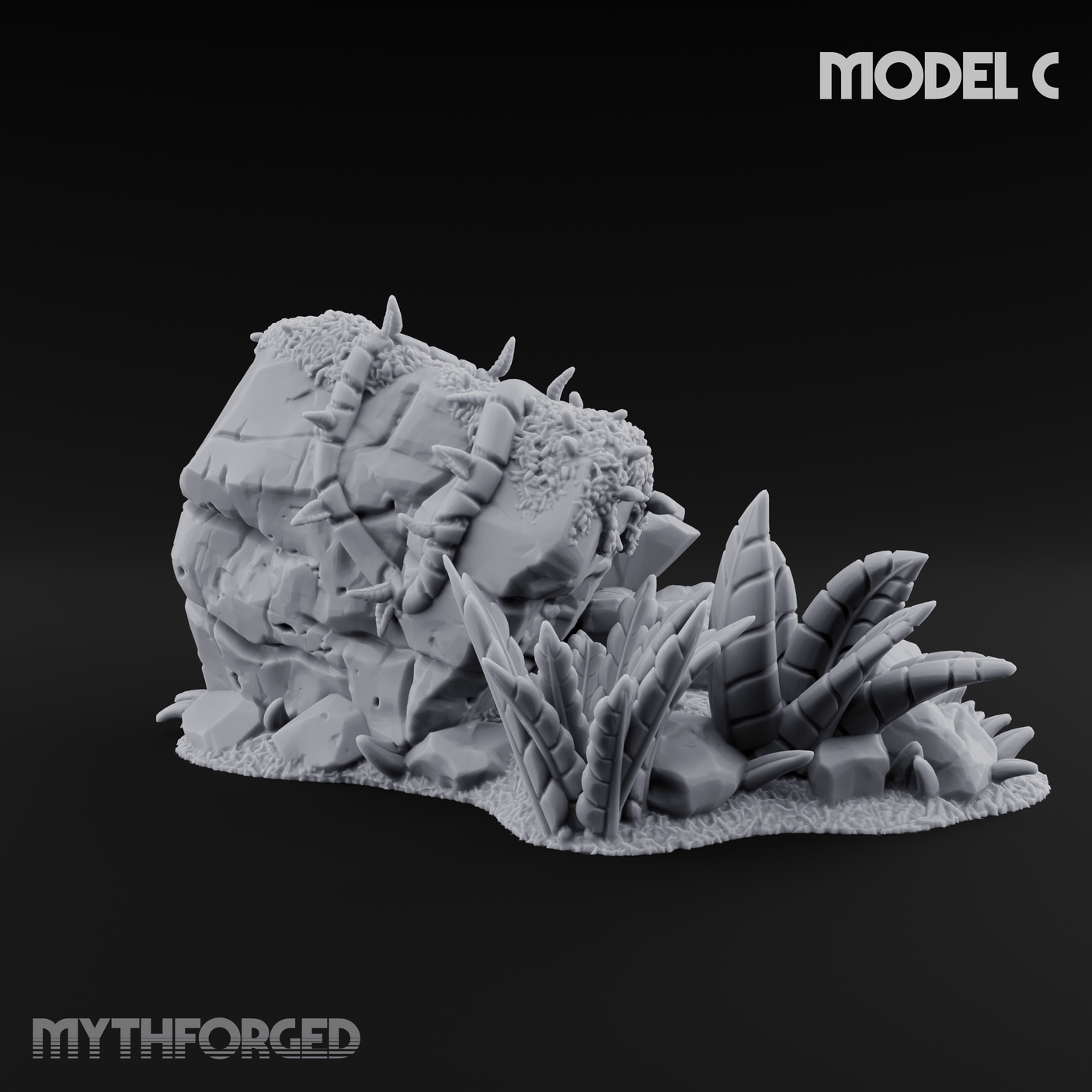 Overgrown Jungle Flora Cluster C Miniature for Dungeons and Dragons, Pathfinder or other TTRPGs