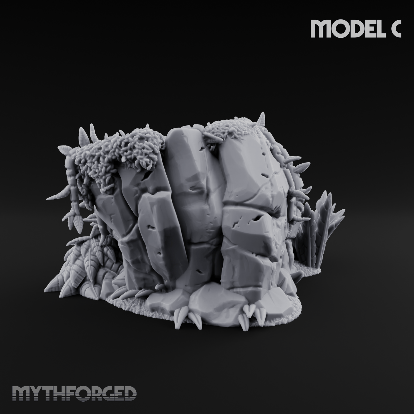 Overgrown Jungle Flora Cluster C Miniature for Dungeons and Dragons, Pathfinder or other TTRPGs