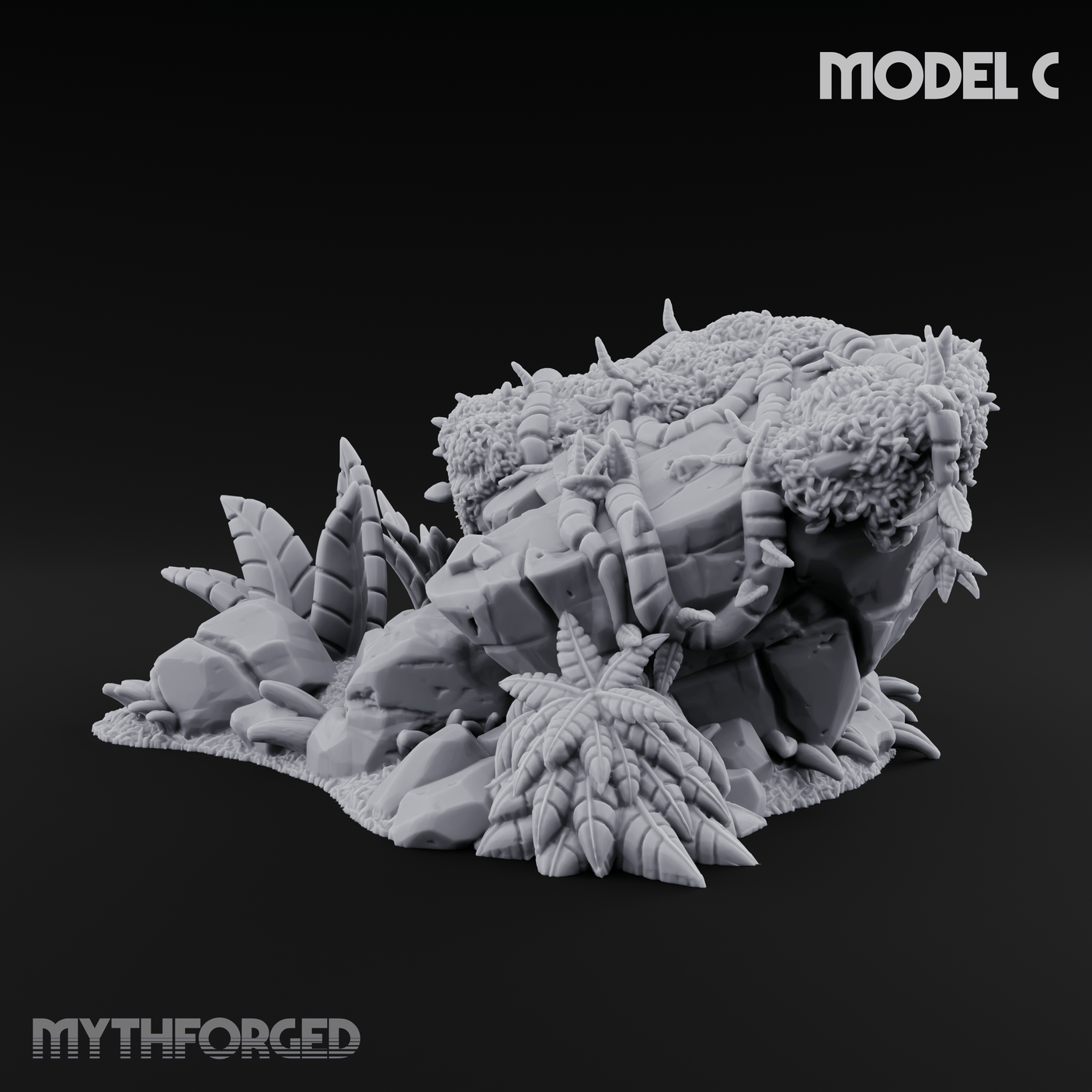 Overgrown Jungle Flora Cluster C Miniature for Dungeons and Dragons, Pathfinder or other TTRPGs