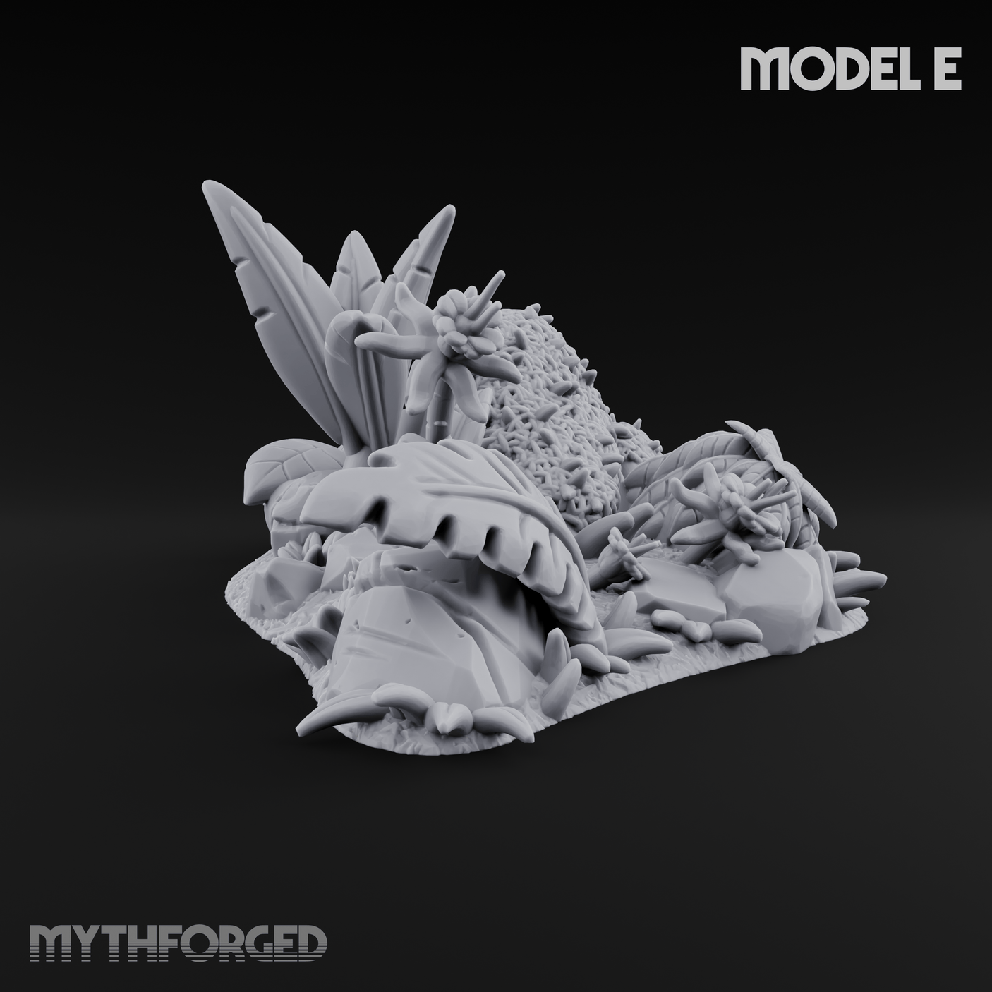 Overgrown Jungle Flora Cluster E Miniature for Dungeons and Dragons, Pathfinder or other TTRPGs