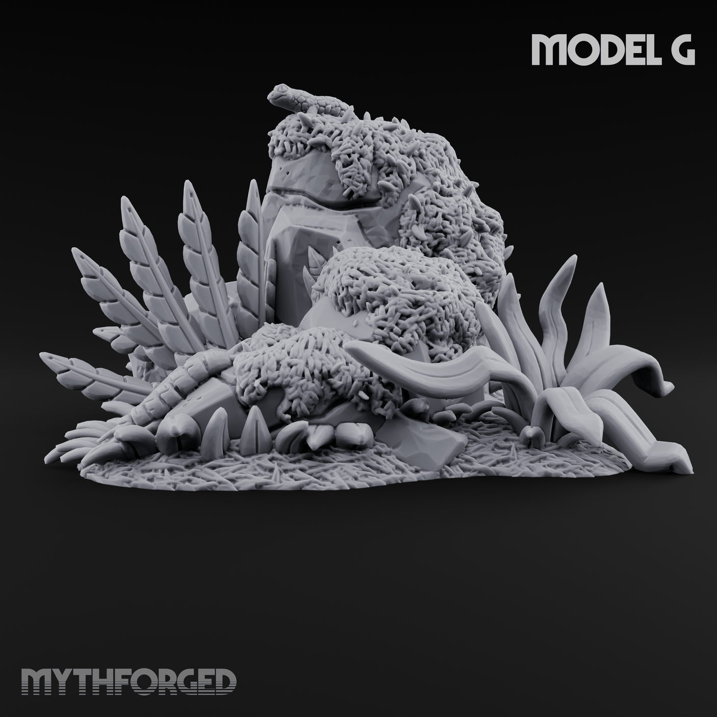 Overgrown Jungle Flora Clusters Miniature for Dungeons and Dragons, Pathfinder or other TTRPGs