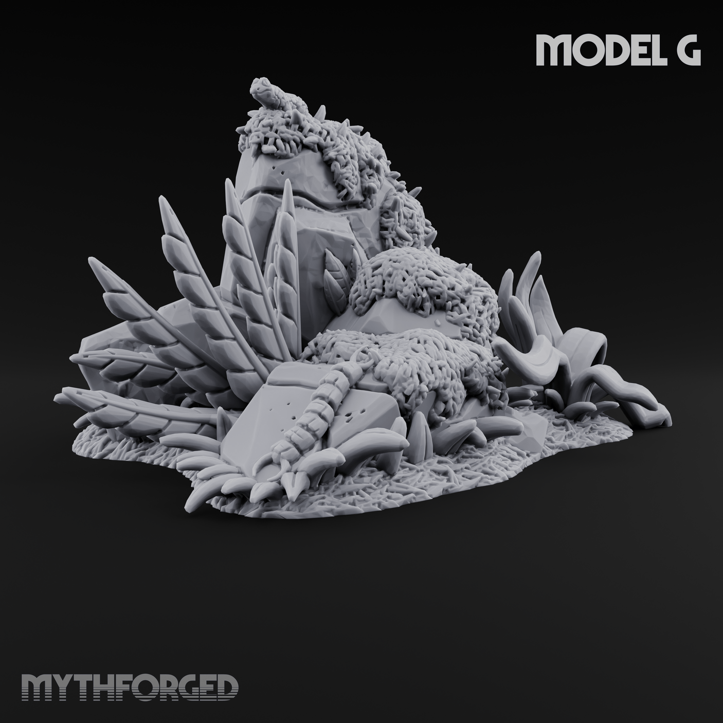 Overgrown Jungle Flora Cluster G Miniature for Dungeons and Dragons, Pathfinder or other TTRPGs