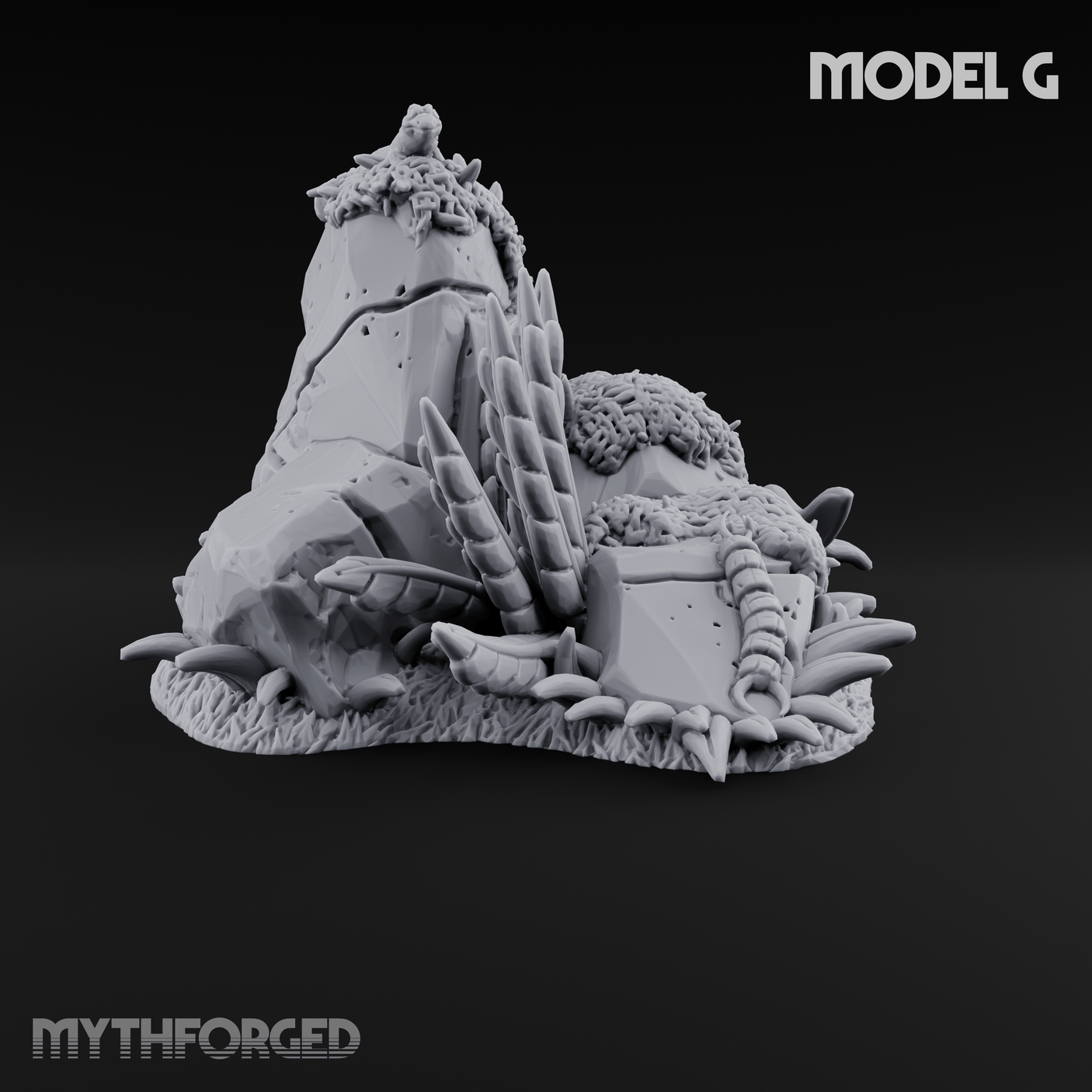 Overgrown Jungle Flora Cluster G Miniature for Dungeons and Dragons, Pathfinder or other TTRPGs