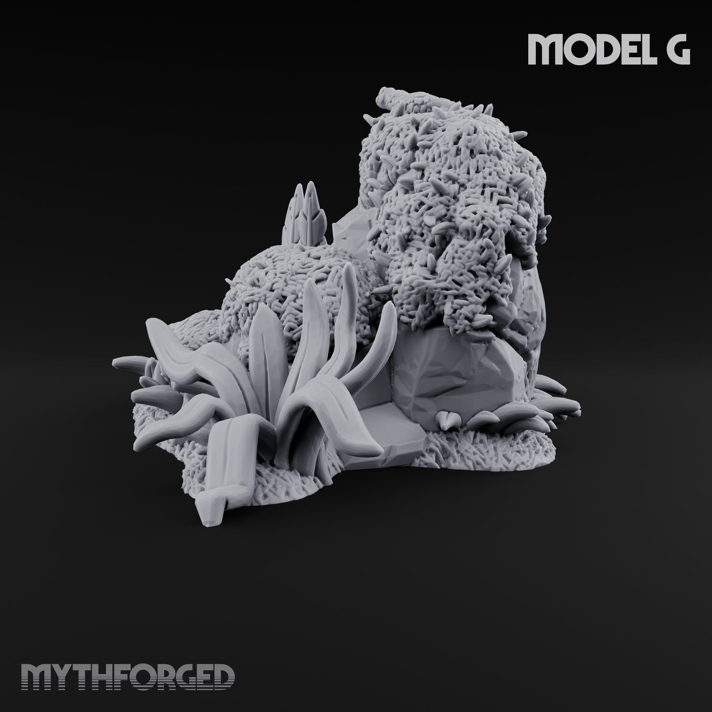 Overgrown Jungle Flora Cluster G Miniature for Dungeons and Dragons, Pathfinder or other TTRPGs