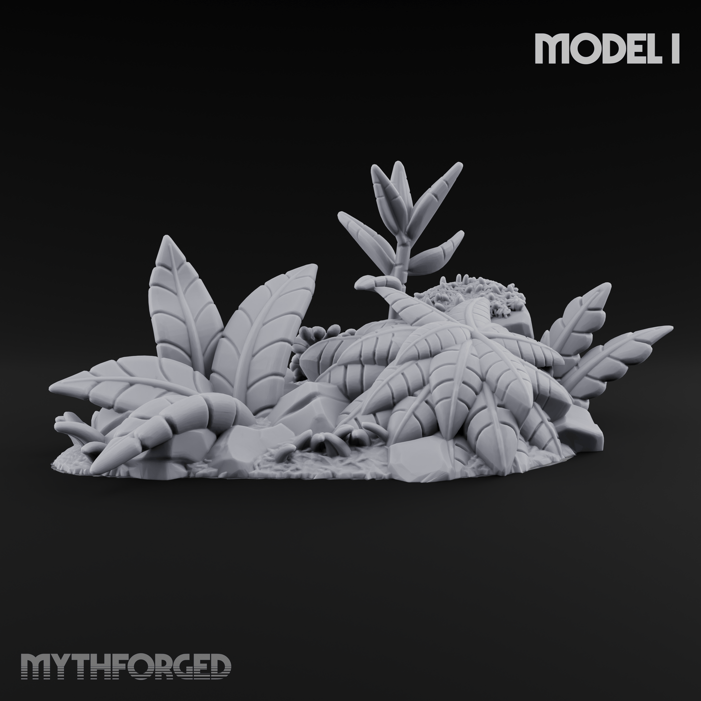 Overgrown Jungle Flora Clusters Miniature for Dungeons and Dragons, Pathfinder or other TTRPGs
