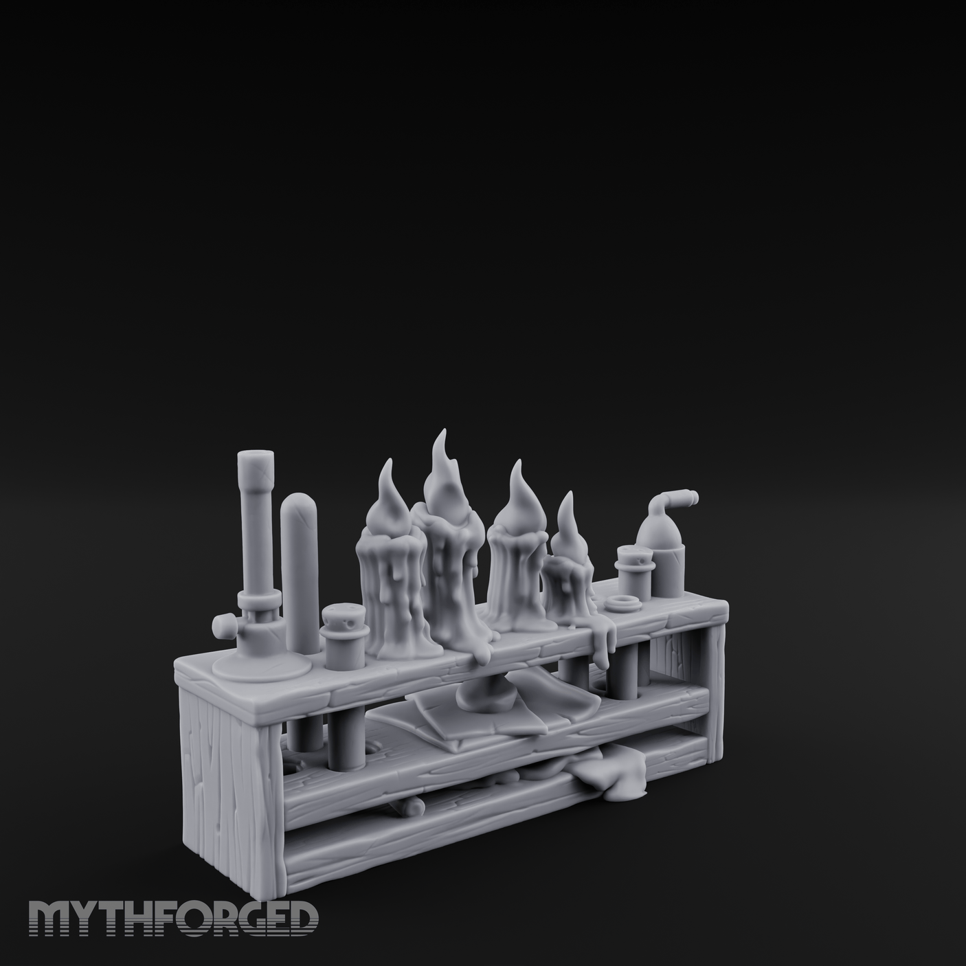 Bubbling Alchemist Workbench Miniature for Dungeons and Dragons, Pathfinder or other TTRPGs